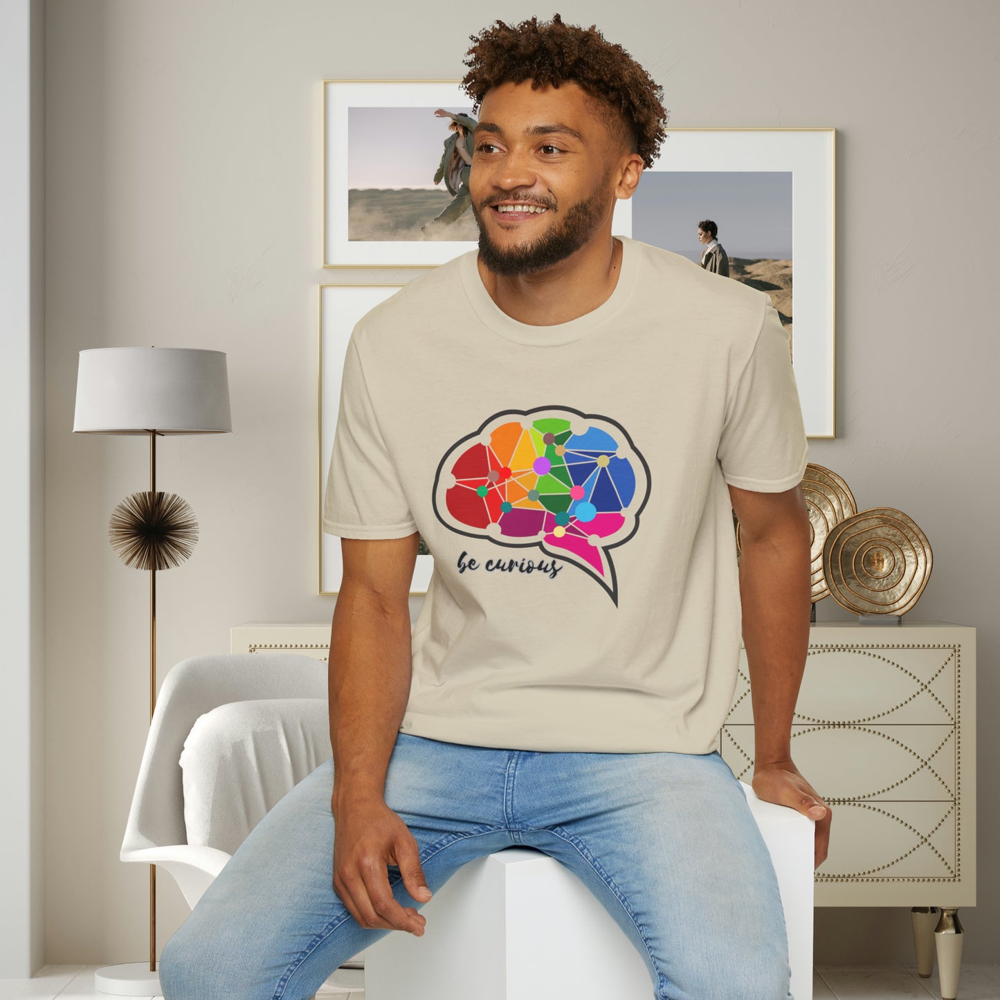 A beautiful brain takes the time to “be curious”. Check out the different colors as the design may change based on the shirt color. This is a Unisex Softstyle T-Shirt.