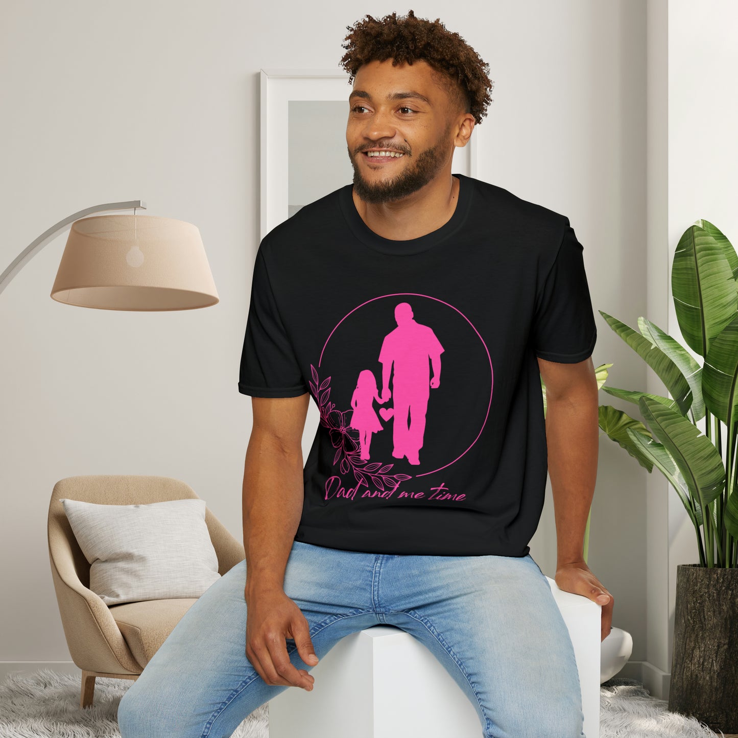 Sweet “Dad and me time” on this Unisex Softstyle T-Shirt. Celebrate Dads taking time to be Dads!