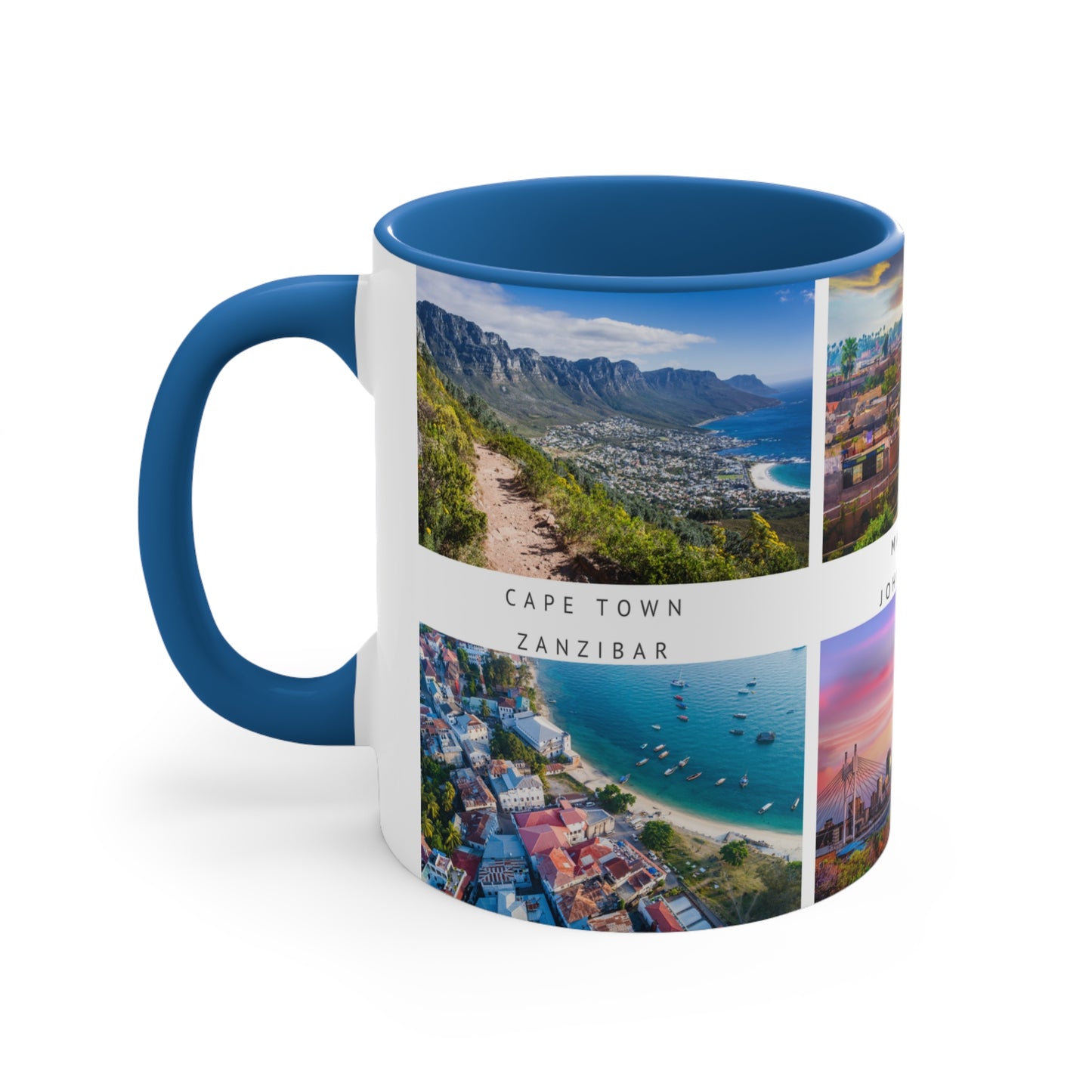 Africa! This Travel Accent Coffee Mug is a part of a Travel Series for you to choose from. 11oz. Great as a gift or get one to enjoy yourself.