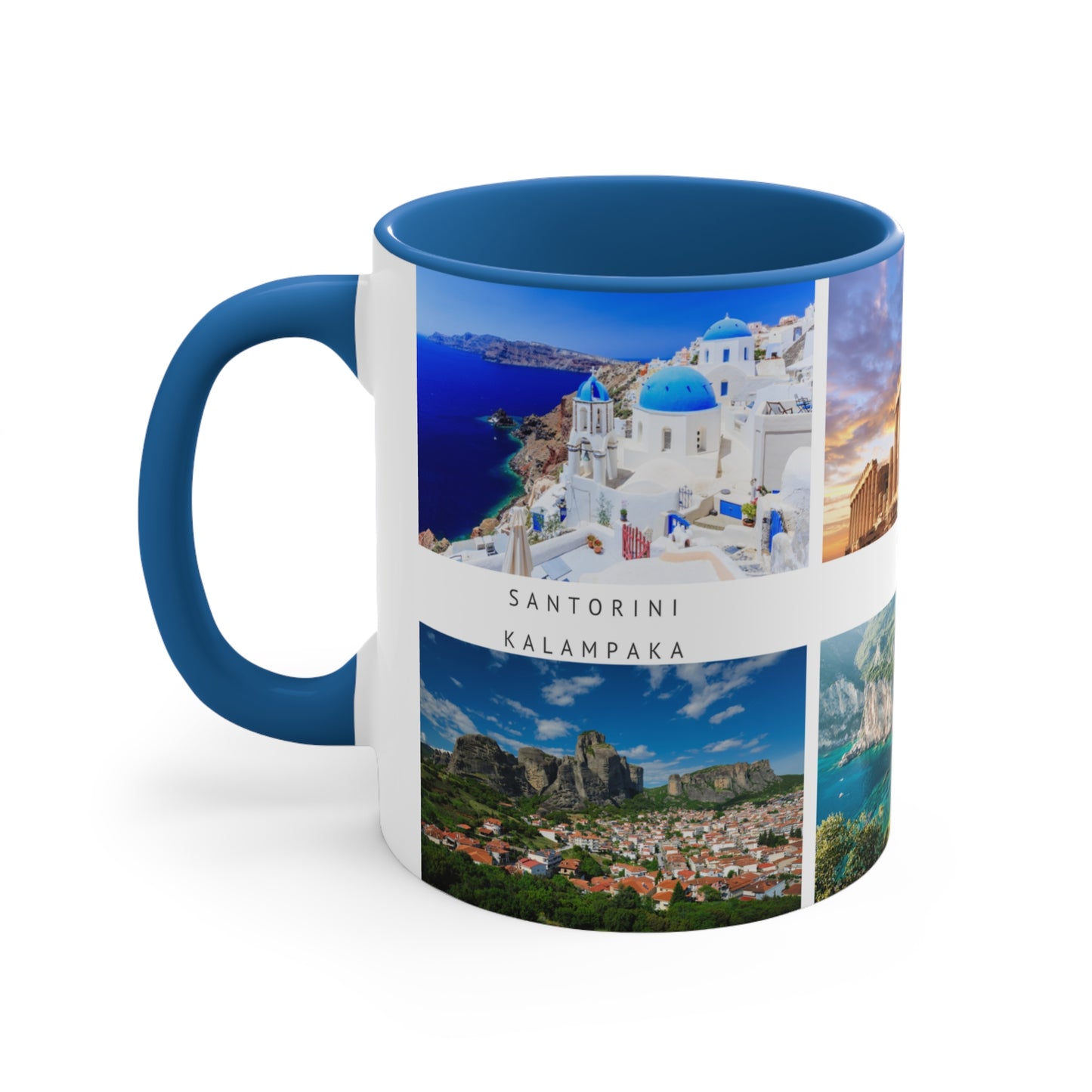Greece! This Travel Accent Coffee Mug is a part of a Travel Series for you to choose from. 11oz. Great as a gift or get one to enjoy yourself.