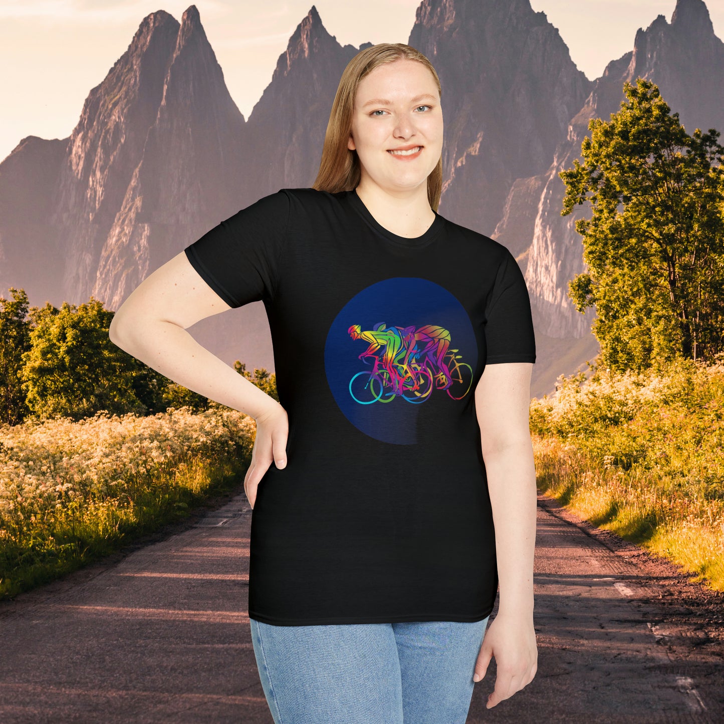 Fun and colorful biker inspired Unisex Softstyle T-Shirt.