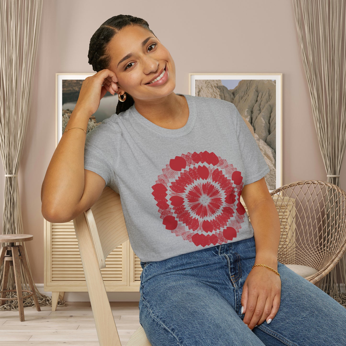 Abstract pattern design waiting for you to enjoy on this is a Unisex Softstyle T-Shirt.