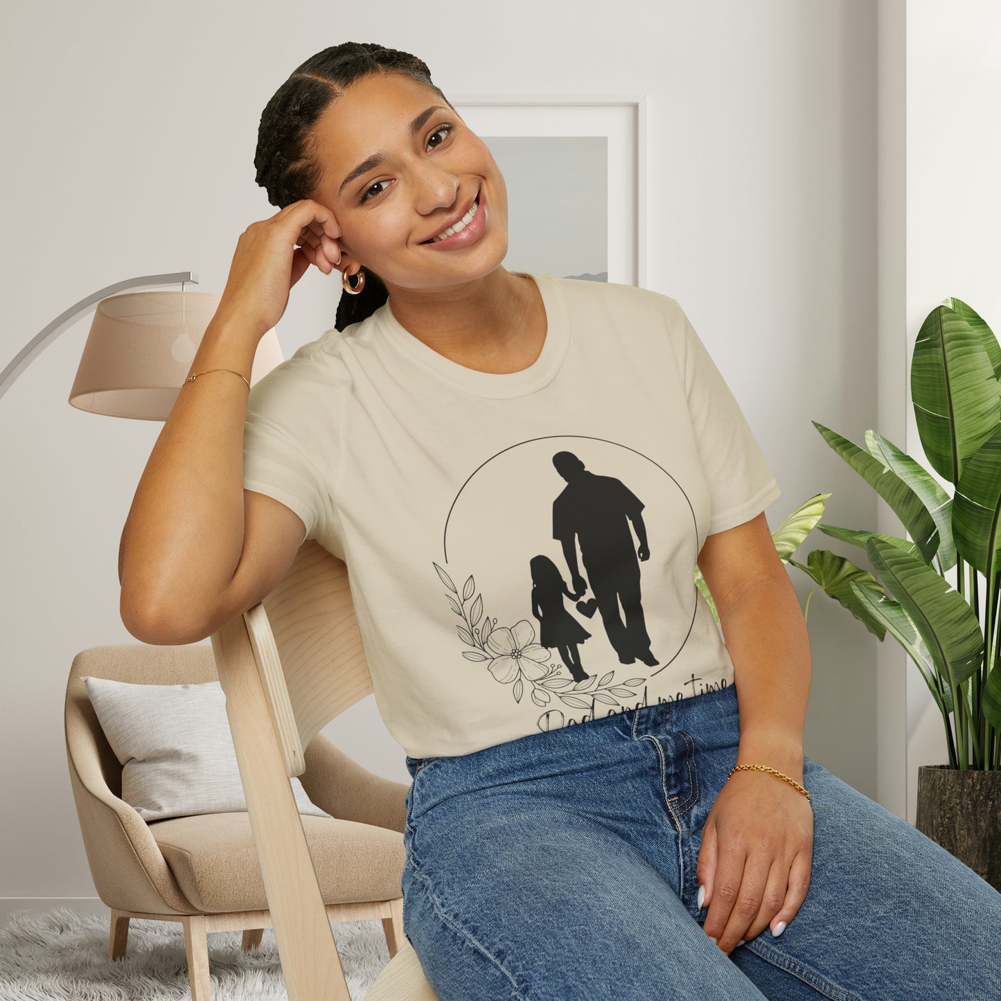 Sweet “Dad and me time” on this Unisex Softstyle T-Shirt. Celebrate Dads taking time to be Dads!