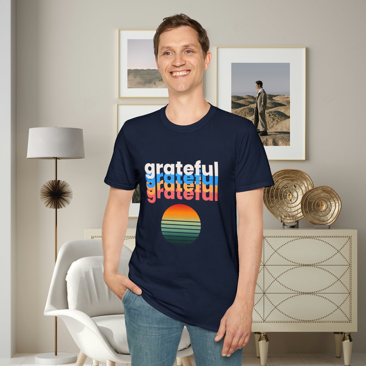A grateful and sunny disposition Unisex Softstyle T-Shirt to brighten up your day!