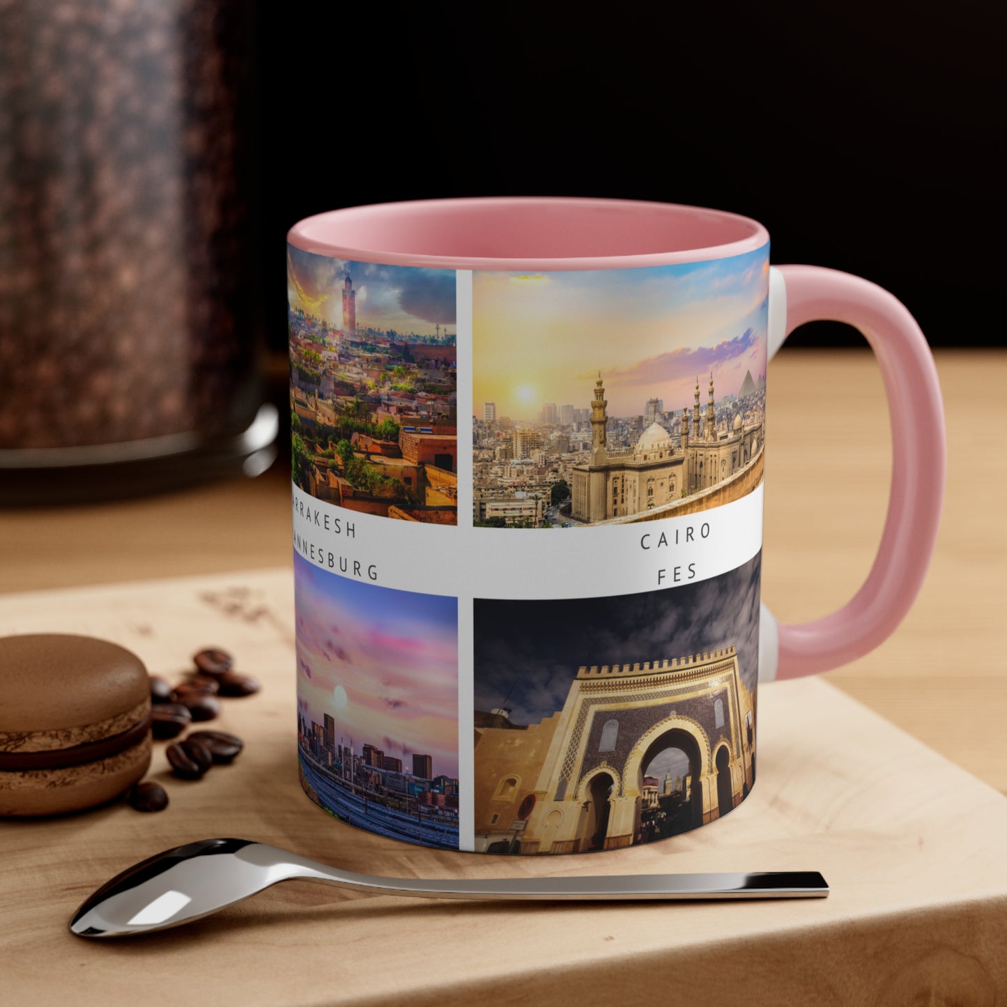 Africa! This Travel Accent Coffee Mug is a part of a Travel Series for you to choose from. 11oz. Great as a gift or get one to enjoy yourself.