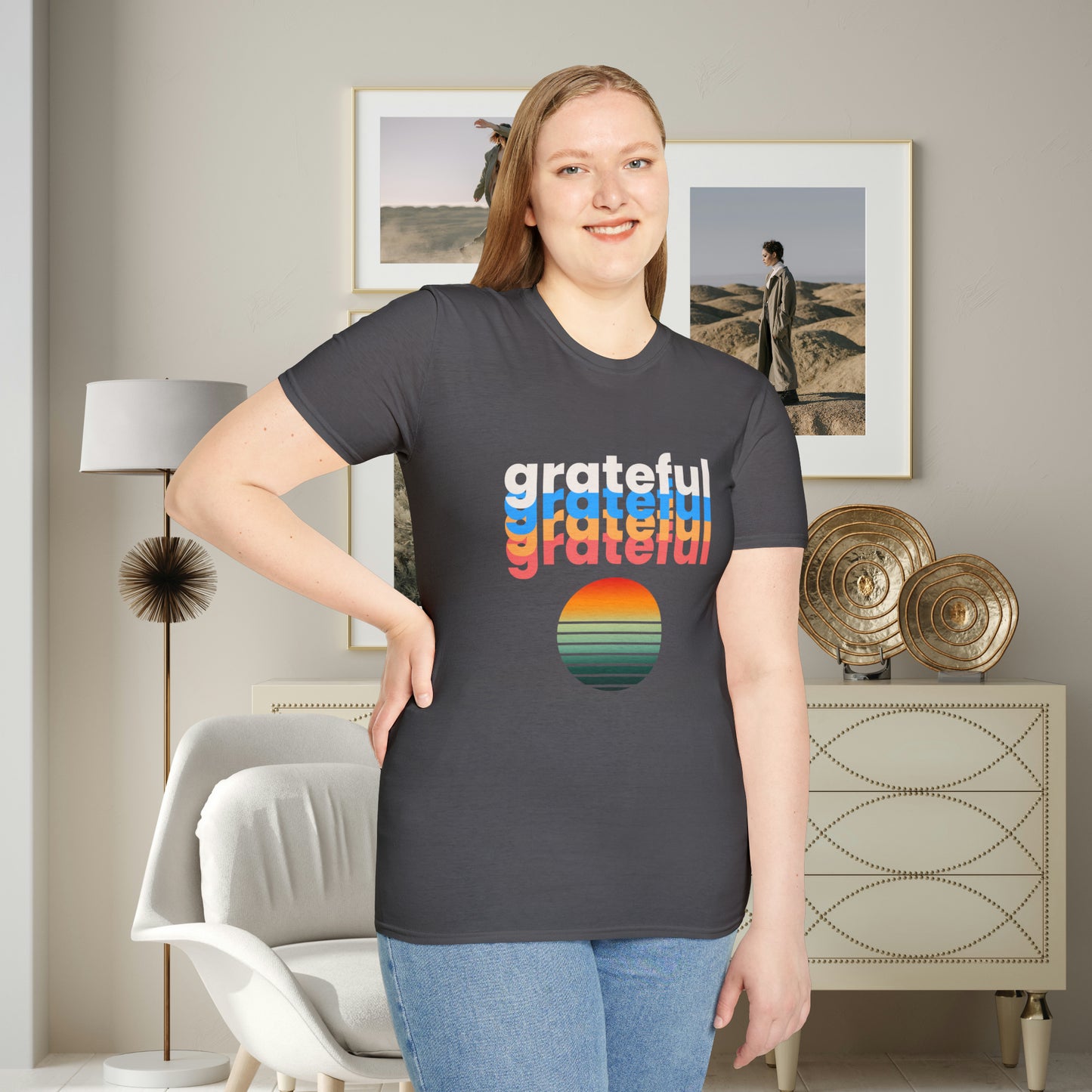A grateful and sunny disposition Unisex Softstyle T-Shirt to brighten up your day!