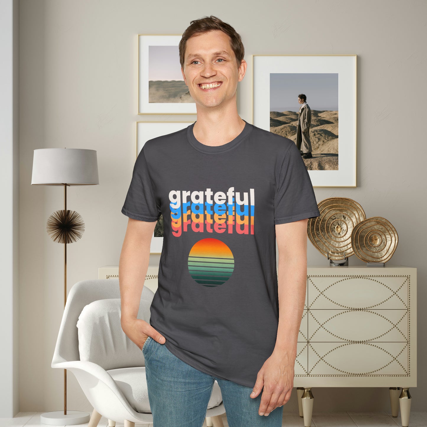 A grateful and sunny disposition Unisex Softstyle T-Shirt to brighten up your day!