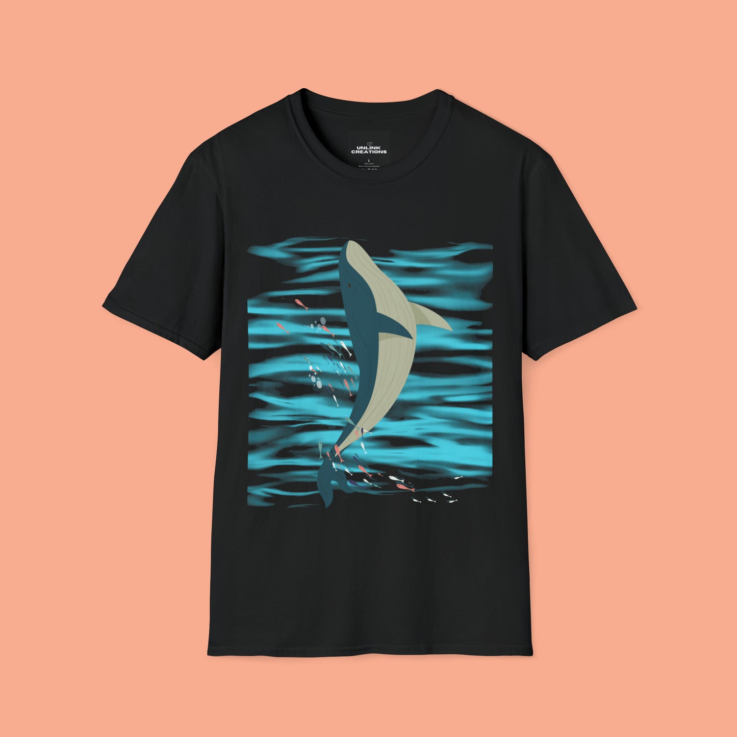 Love whales? Who doesn’t? These magnificent marine mammals are the largest animals to ever exist and some sing beautifully. They inspired this Unisex Softstyle T-Shirt design.