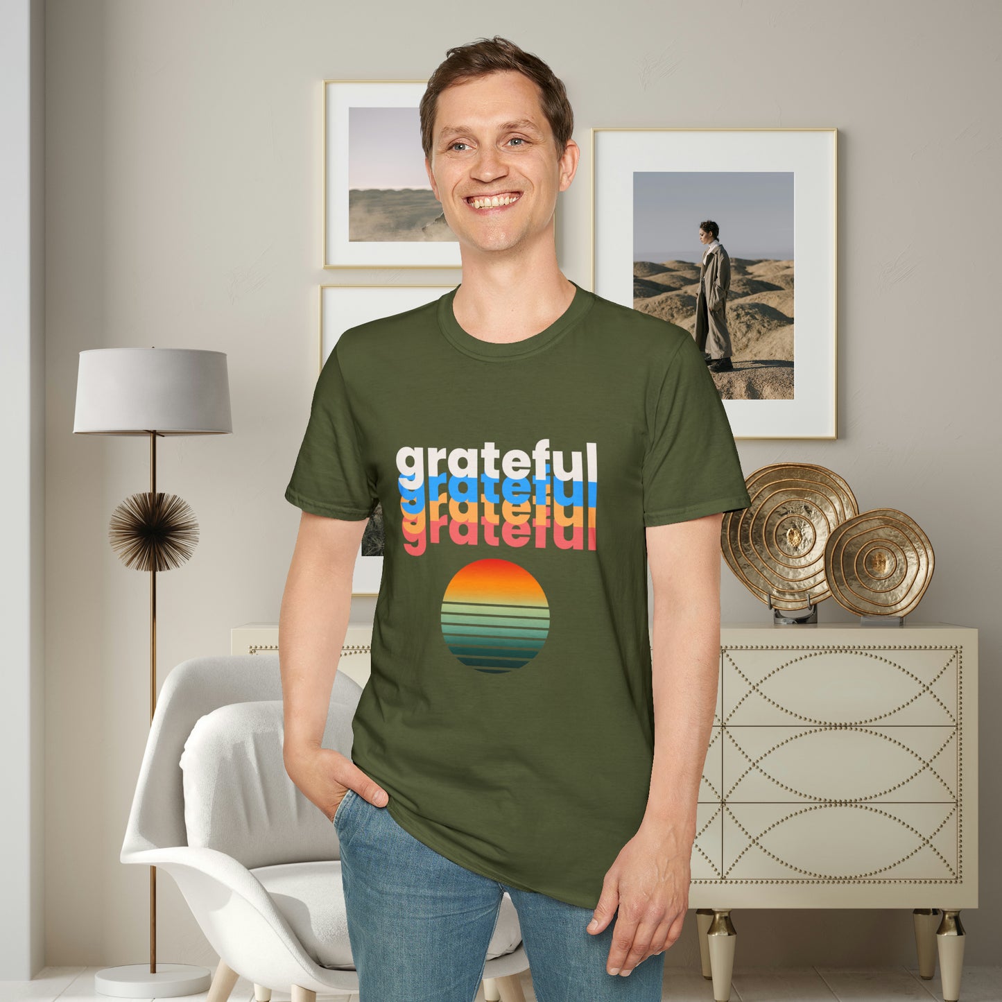 A grateful and sunny disposition Unisex Softstyle T-Shirt to brighten up your day!