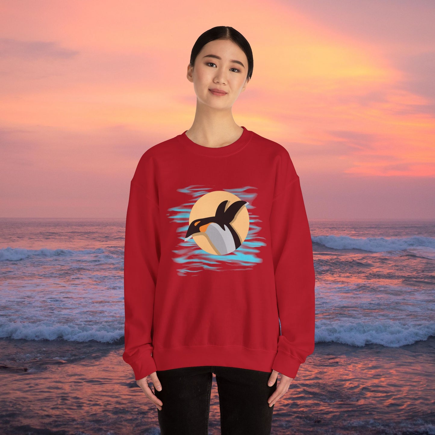Colorful Retro Penguin Sweatshirt