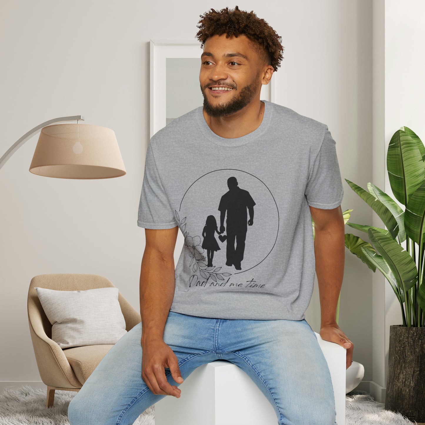 Sweet “Dad and me time” on this Unisex Softstyle T-Shirt. Celebrate Dads taking time to be Dads!