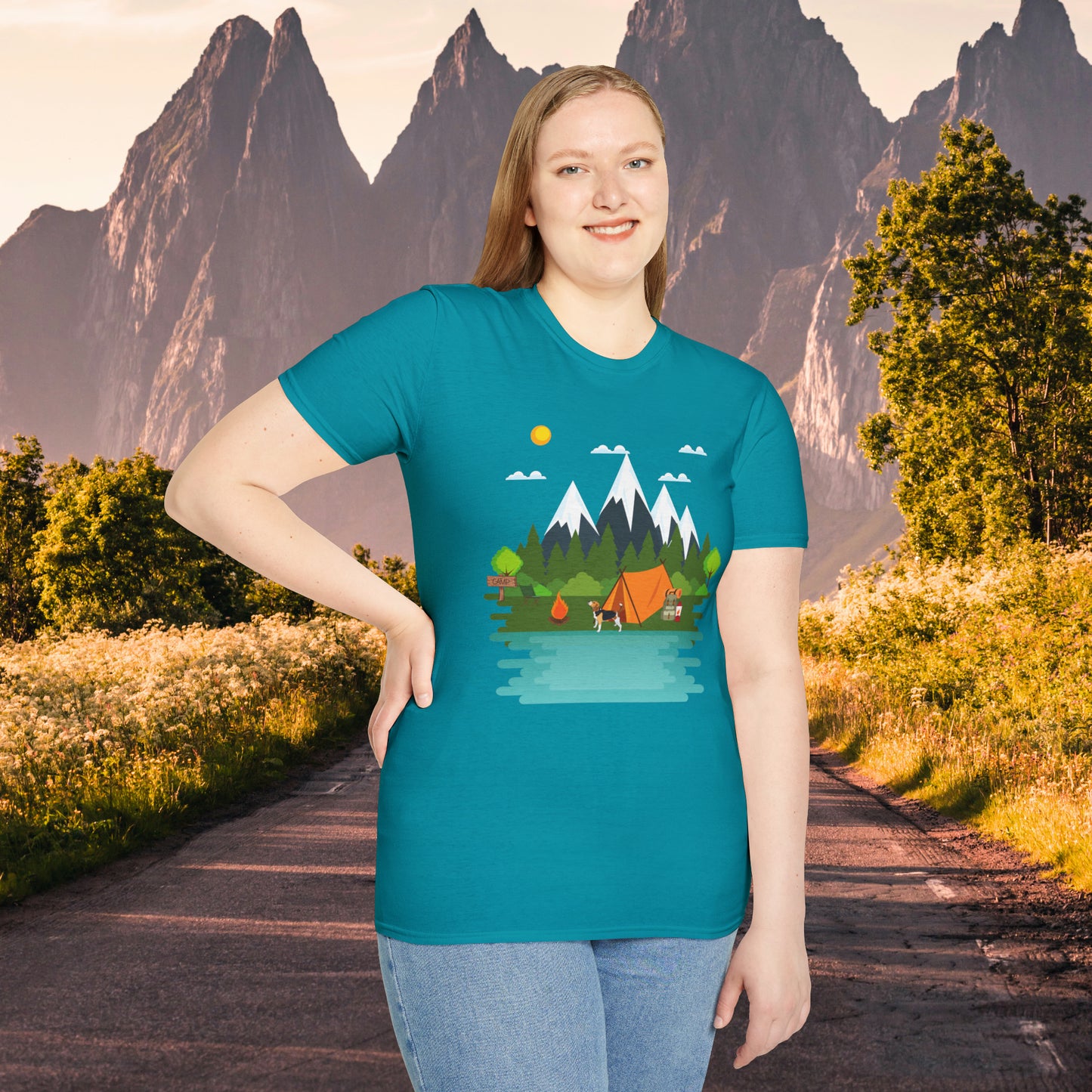 Love camping in the great outdoors? This is a shirt just for you! This is a Unisex Softstyle T-Shirt.