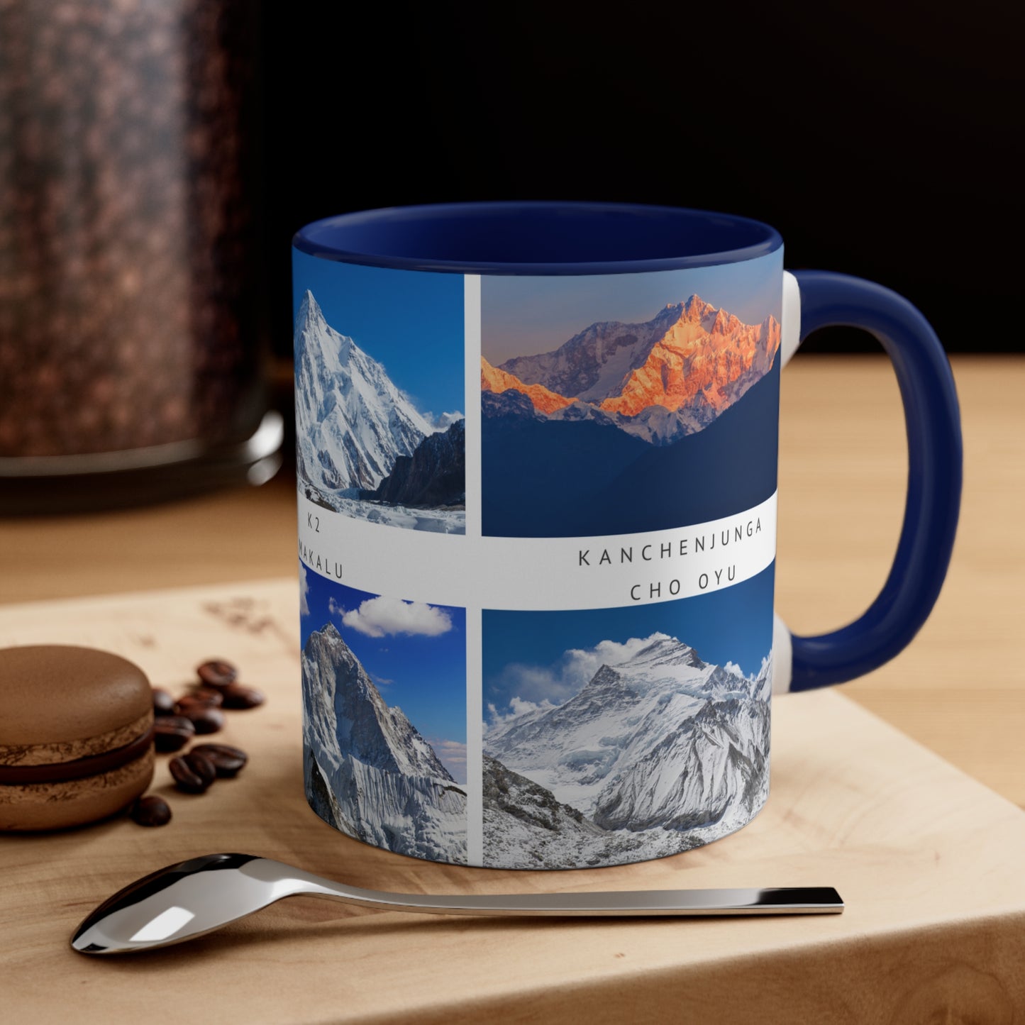 Top 6 tallest peaks in the world for the true Alpinists! This Travel Accent Coffee Mug is a part of a Travel Series for you to choose from. 11oz. Great as a gift or get one to enjoy yourself.