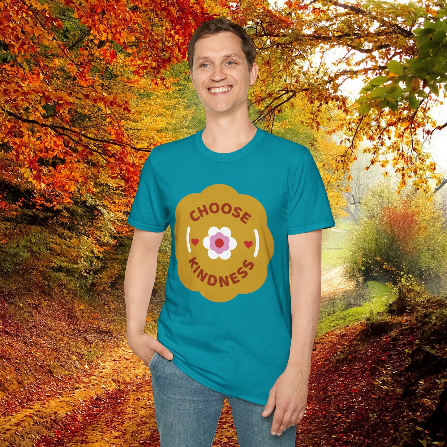 Flowery “CHOOSE KINDNESS” message on the shirt for you! This is a Unisex Softstyle T-Shirt.