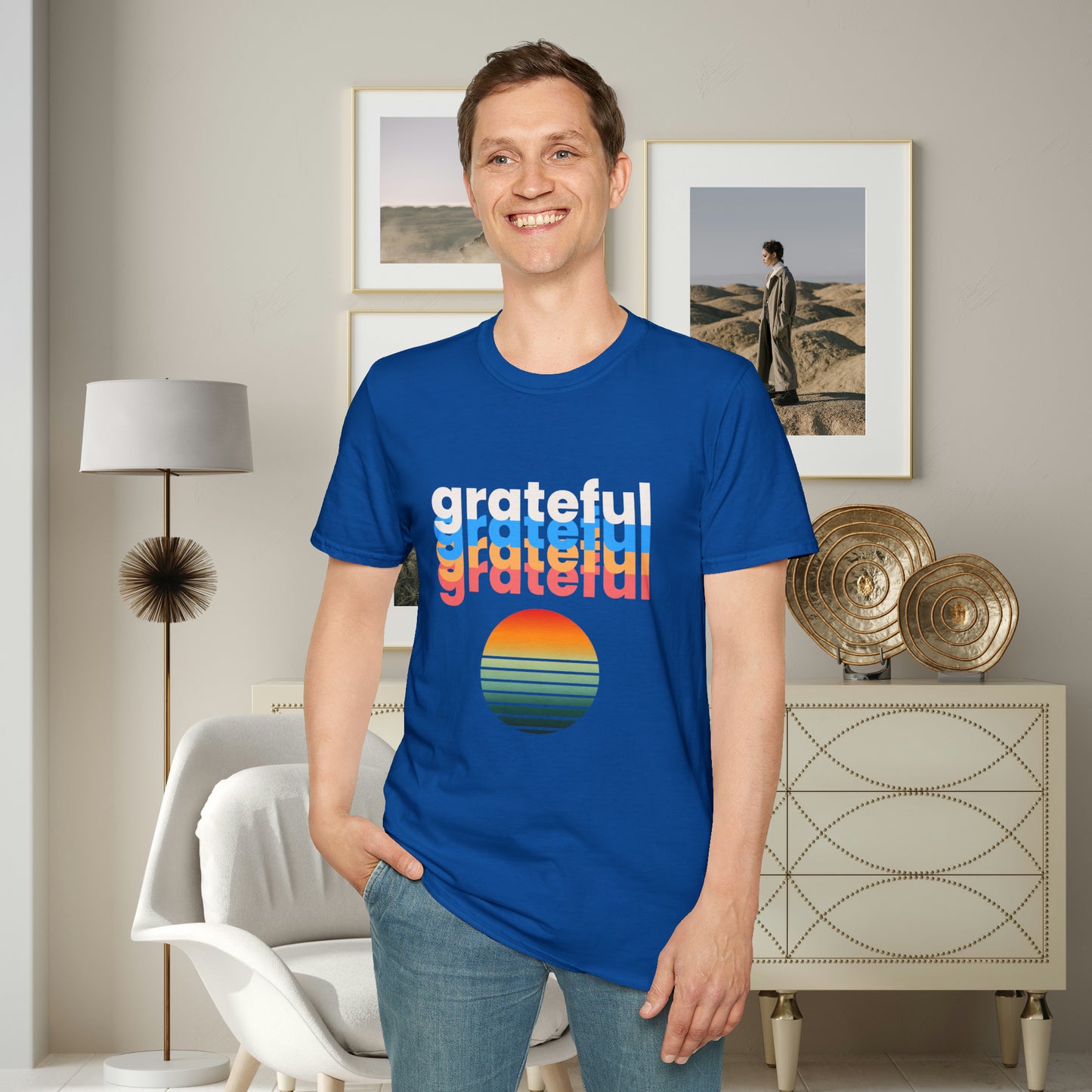 A grateful and sunny disposition Unisex Softstyle T-Shirt to brighten up your day!