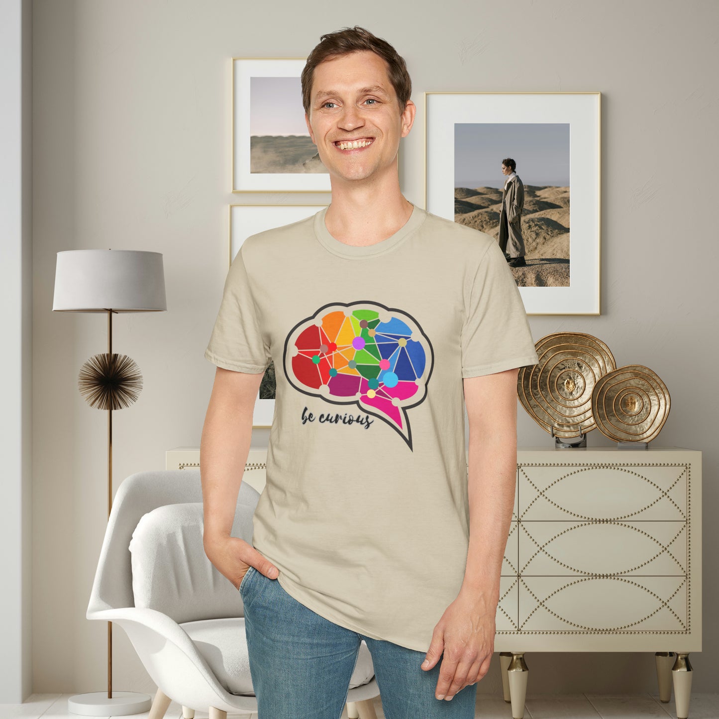A beautiful brain takes the time to “be curious”. Check out the different colors as the design may change based on the shirt color. This is a Unisex Softstyle T-Shirt.