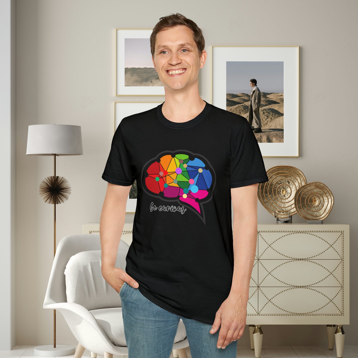 A beautiful brain takes the time to “be curious”. Check out the different colors as the design may change based on the shirt color. This is a Unisex Softstyle T-Shirt.