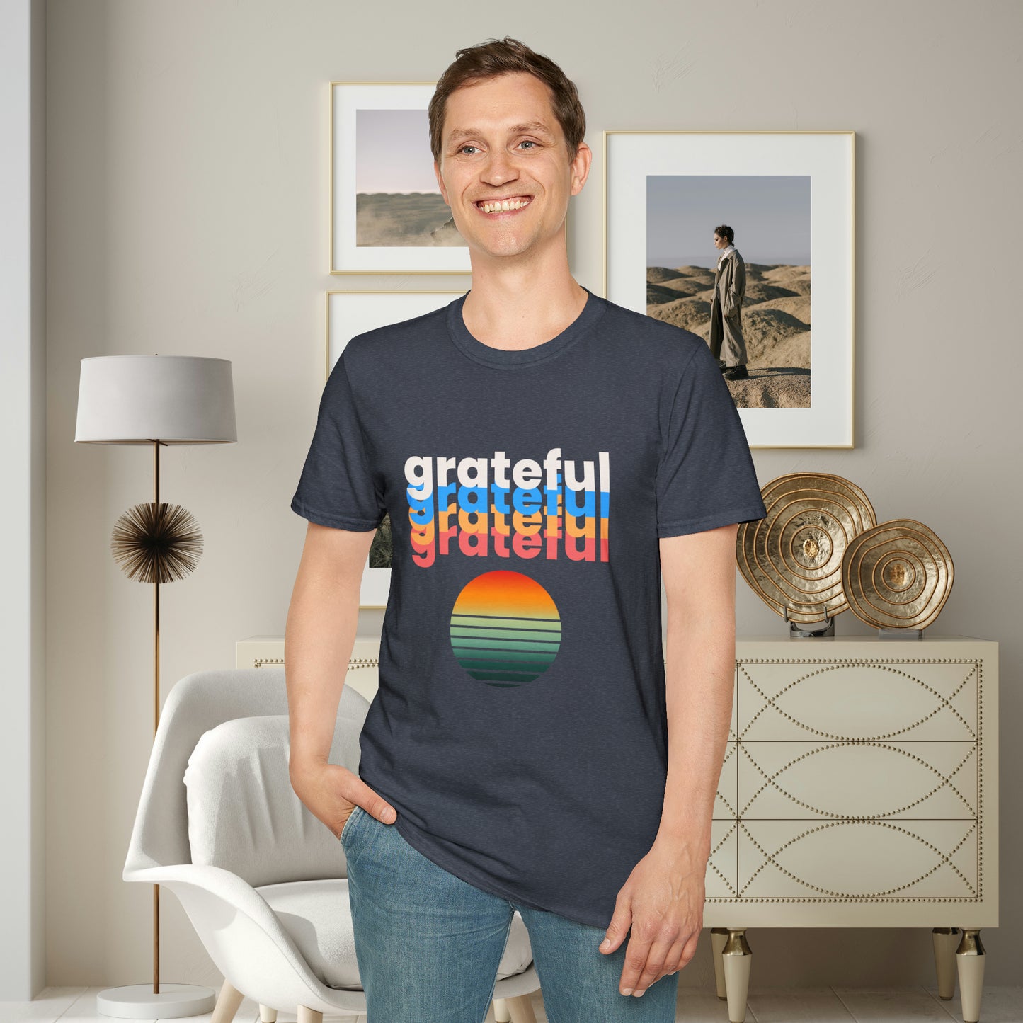 A grateful and sunny disposition Unisex Softstyle T-Shirt to brighten up your day!