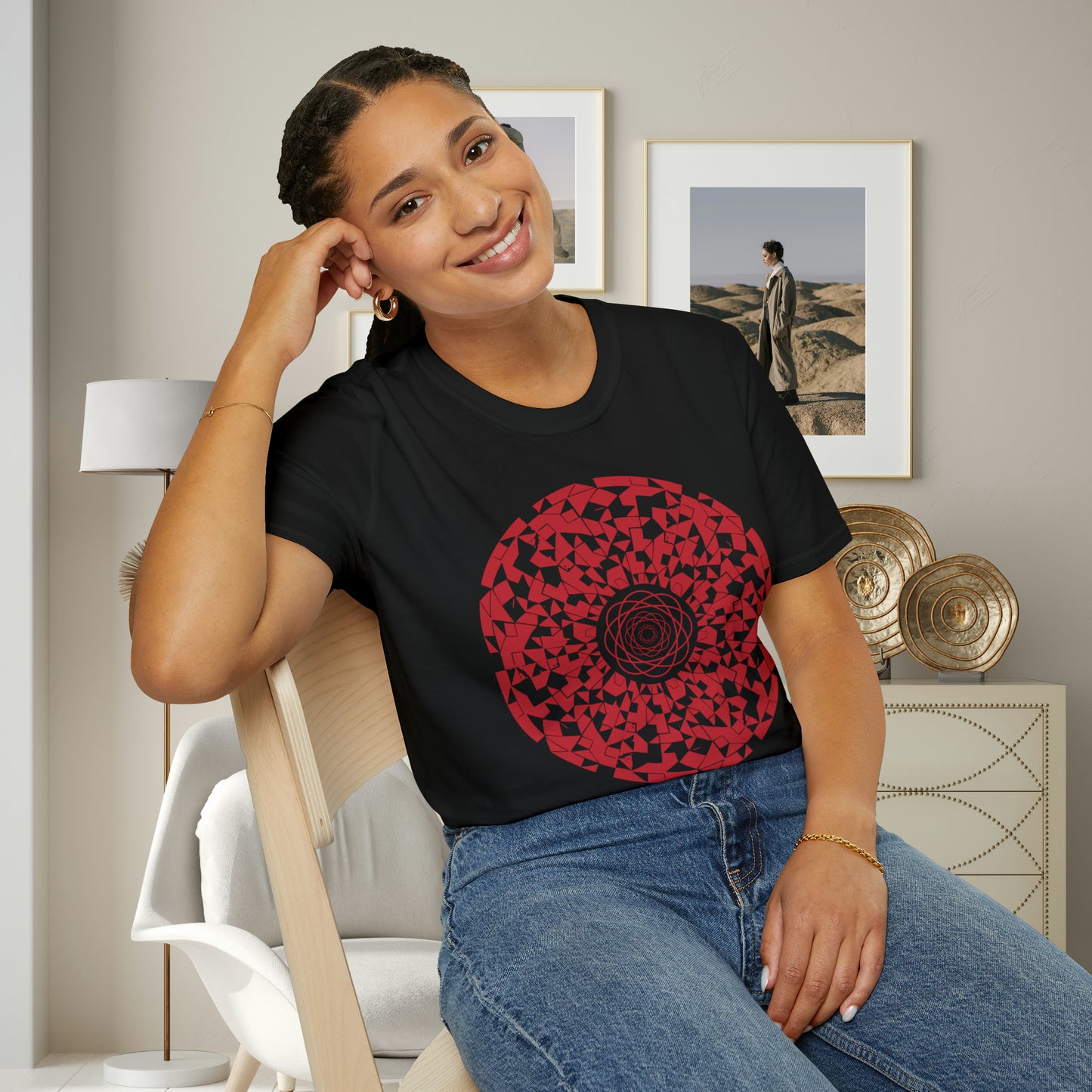 Abstract and beautiful design on this shirt for you. This is a Unisex Softstyle T-Shirt.