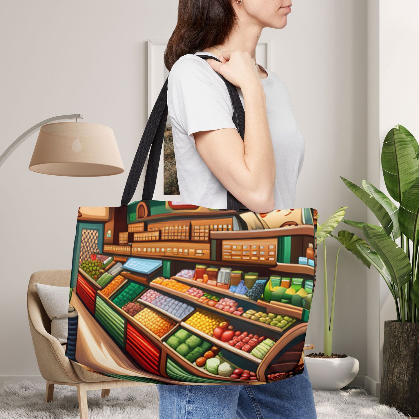 Reusable Weekender Tote Bag - Eco-Friendly Grocery Shopping Essential