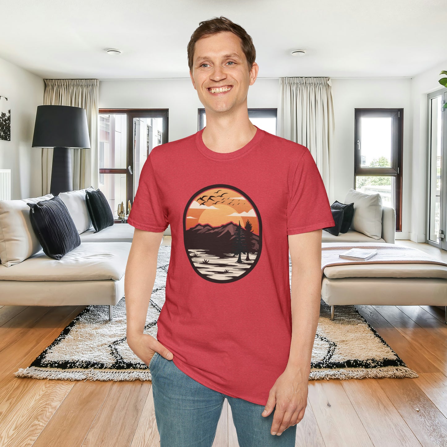 A shirt for all outdoor enthusiasts out there, a vibrantly designed Unisex Softstyle T-Shirt for you.