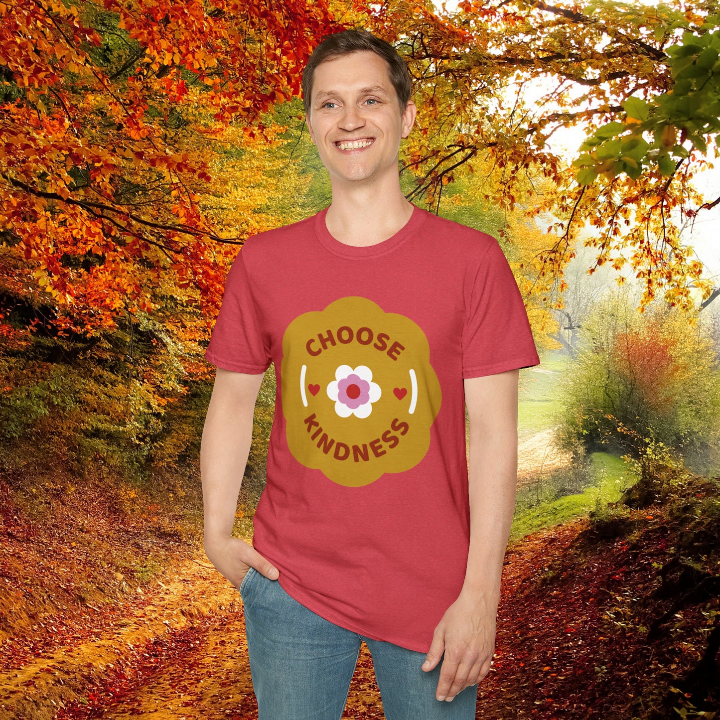 Flowery “CHOOSE KINDNESS” message on the shirt for you! This is a Unisex Softstyle T-Shirt.