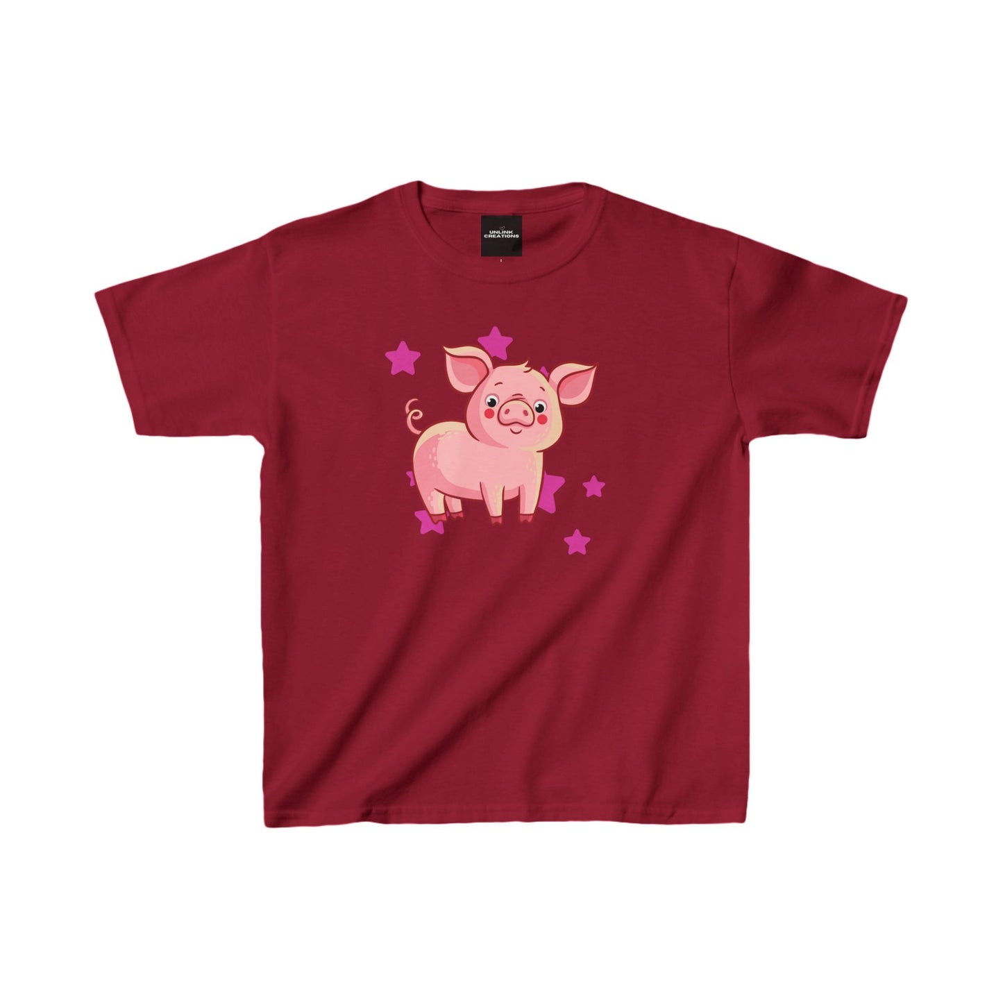 Cute and happy pig makes this Kids Heavy Cotton™ Tee a must have.