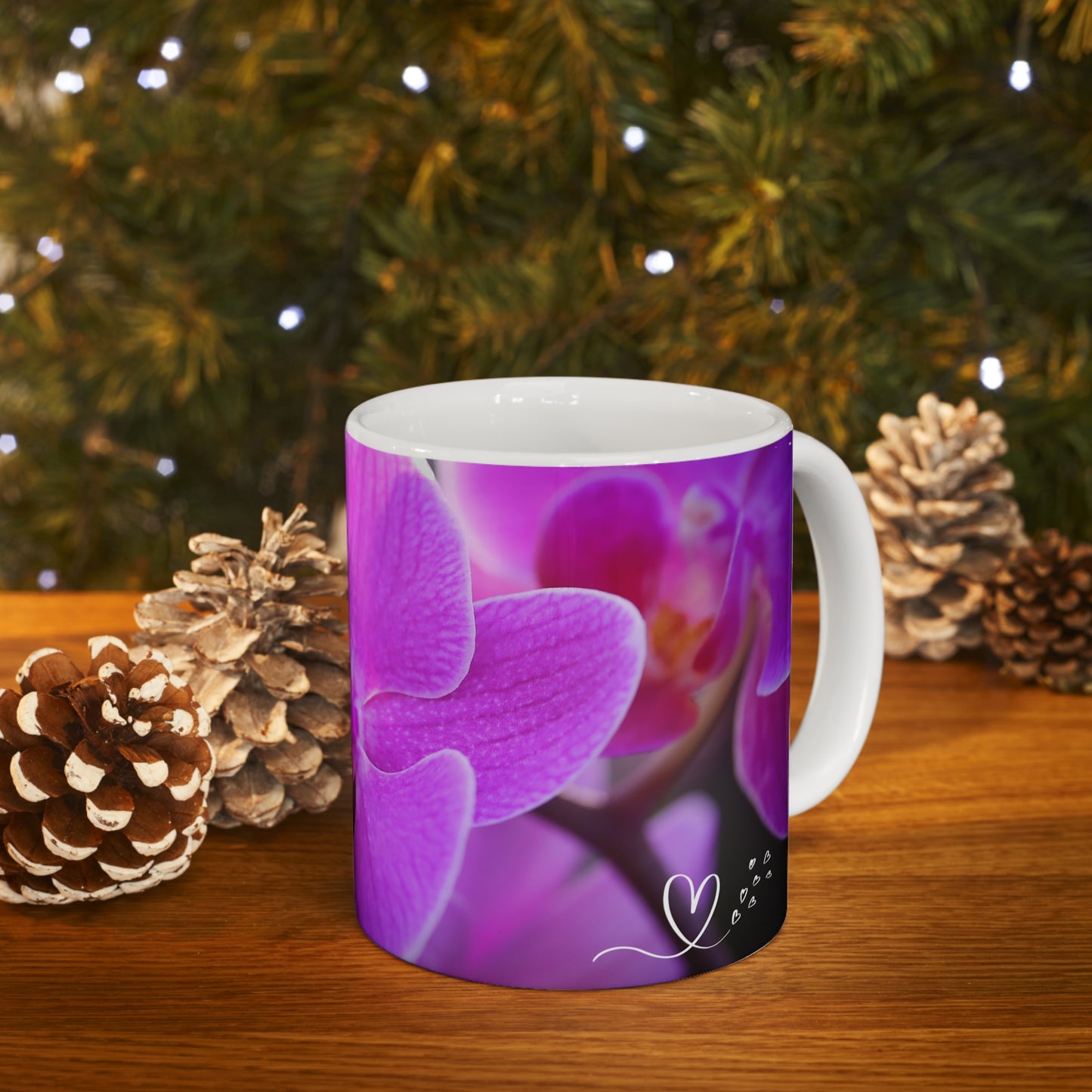 “I love you, Mom!” set on a colorful set of orchid blooms coffee mug says it all! Perfect for that very special woman in our lives.