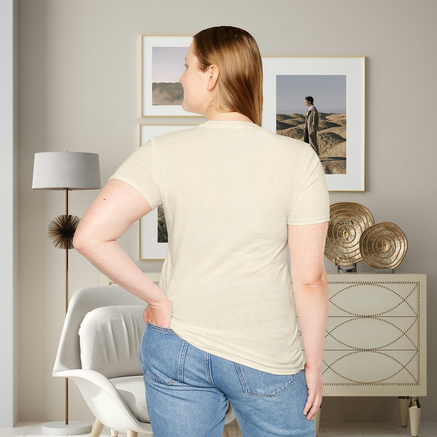 A cute cat with “Whiskers over everything” below it on this Unisex Softstyle T-Shirt. Cat lovers get this.