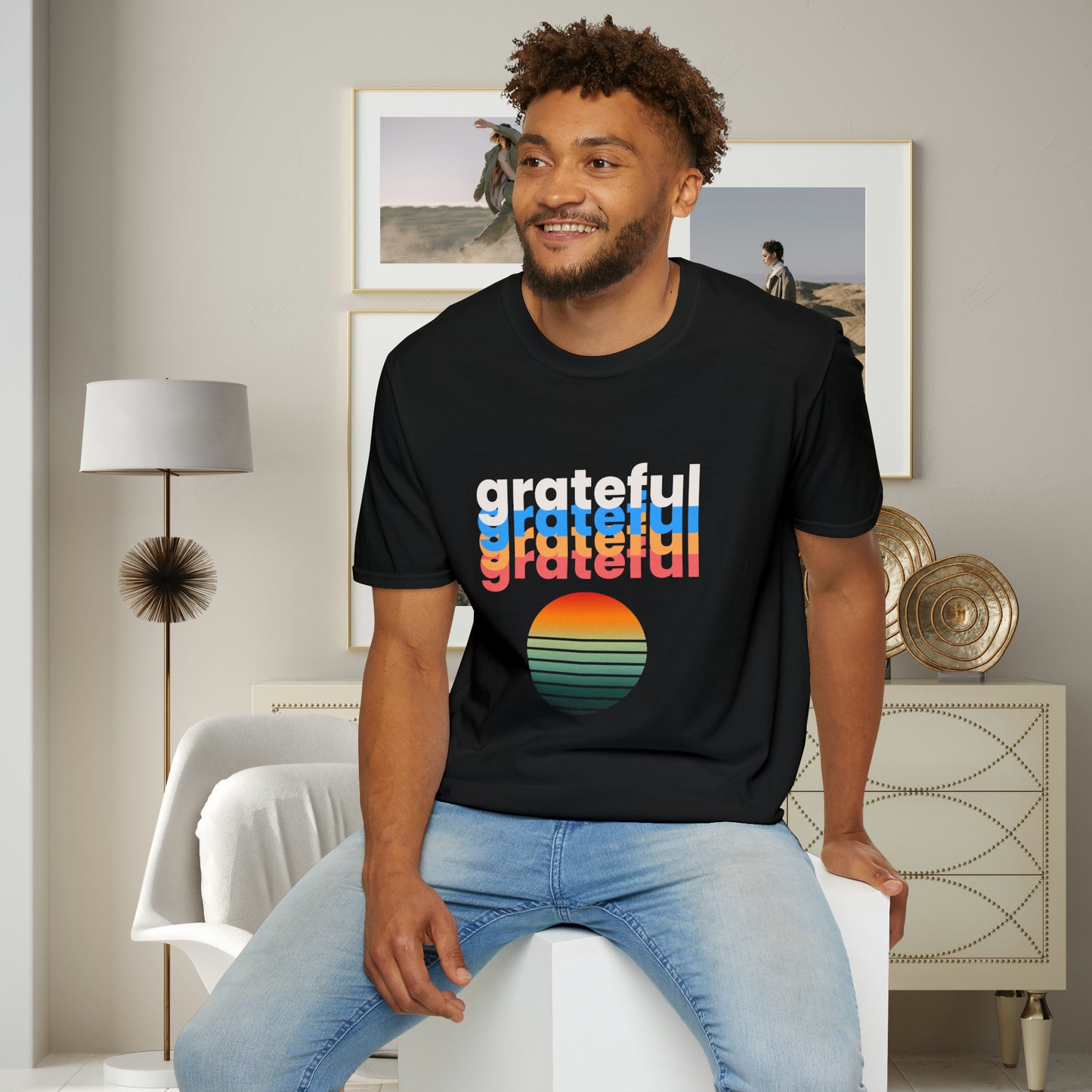 A grateful and sunny disposition Unisex Softstyle T-Shirt to brighten up your day!