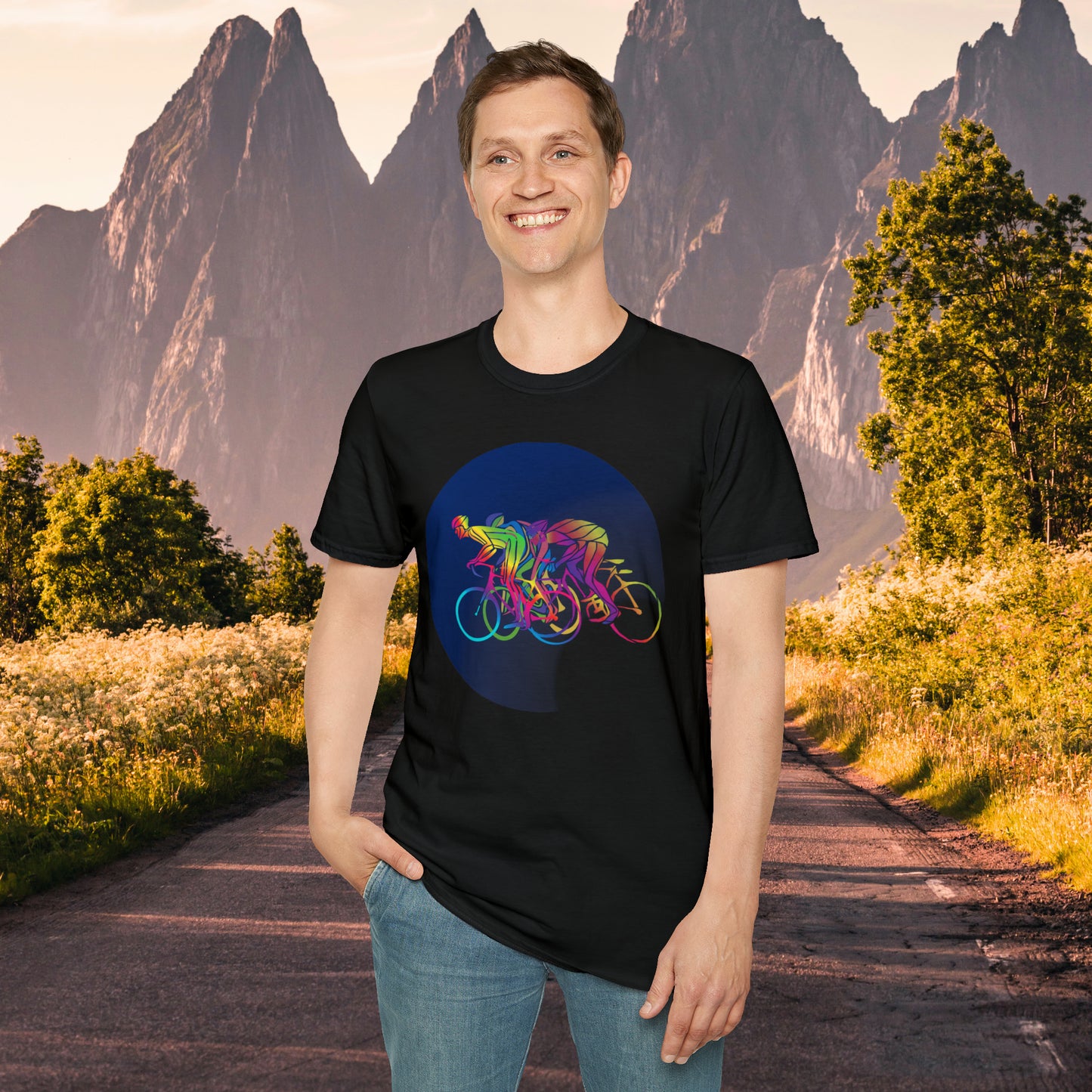 Fun and colorful biker inspired Unisex Softstyle T-Shirt.