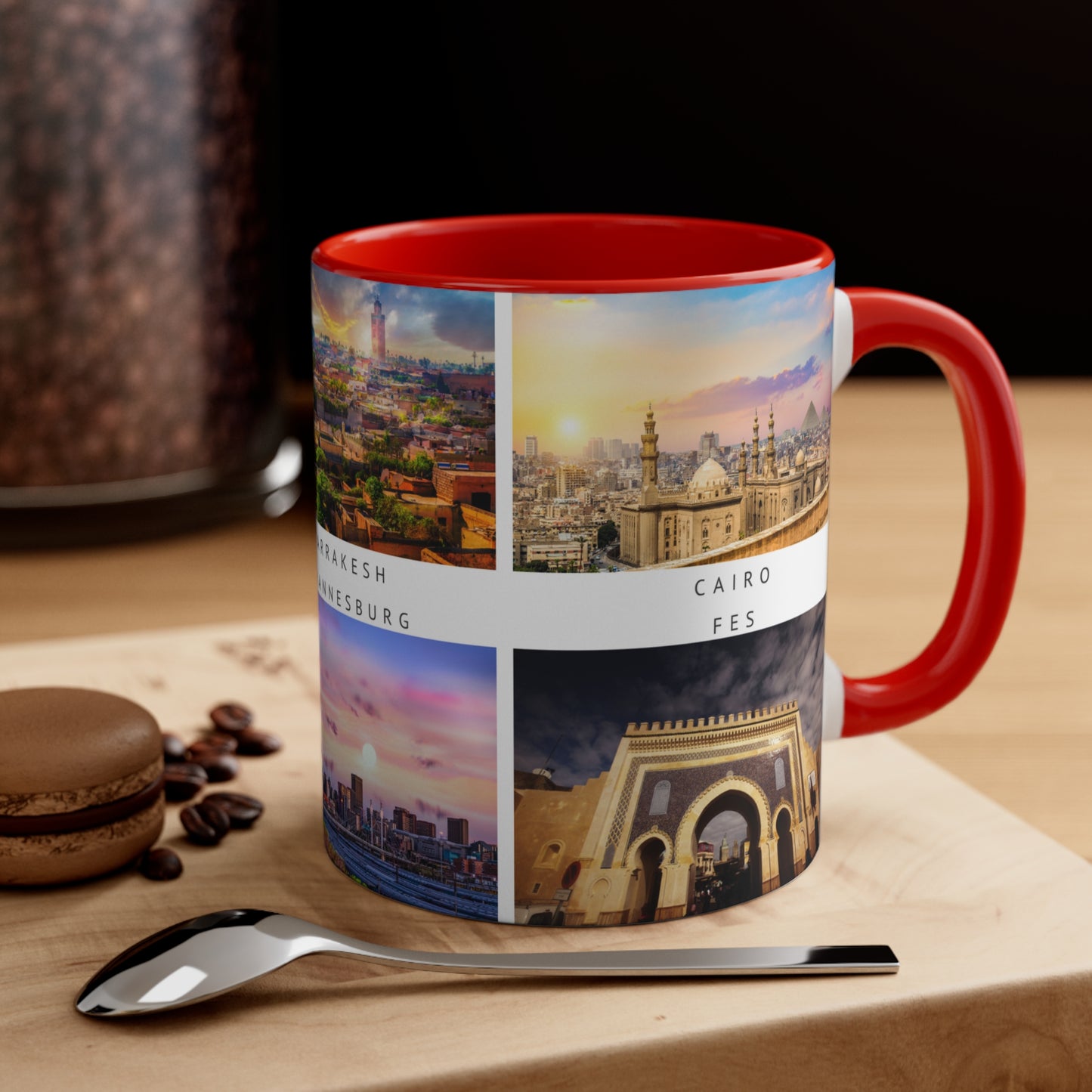 Africa! This Travel Accent Coffee Mug is a part of a Travel Series for you to choose from. 11oz. Great as a gift or get one to enjoy yourself.