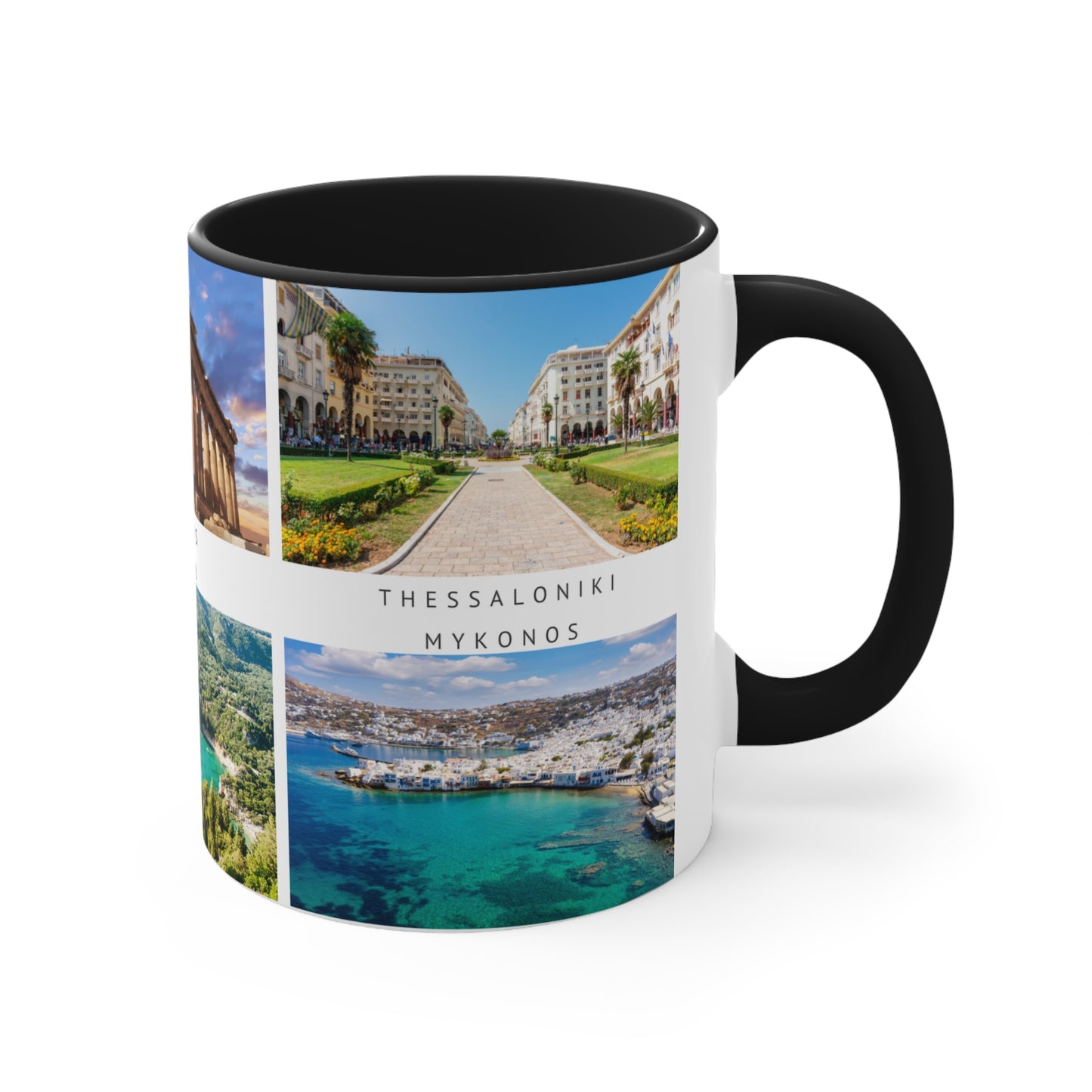 Greece! This Travel Accent Coffee Mug is a part of a Travel Series for you to choose from. 11oz. Great as a gift or get one to enjoy yourself.