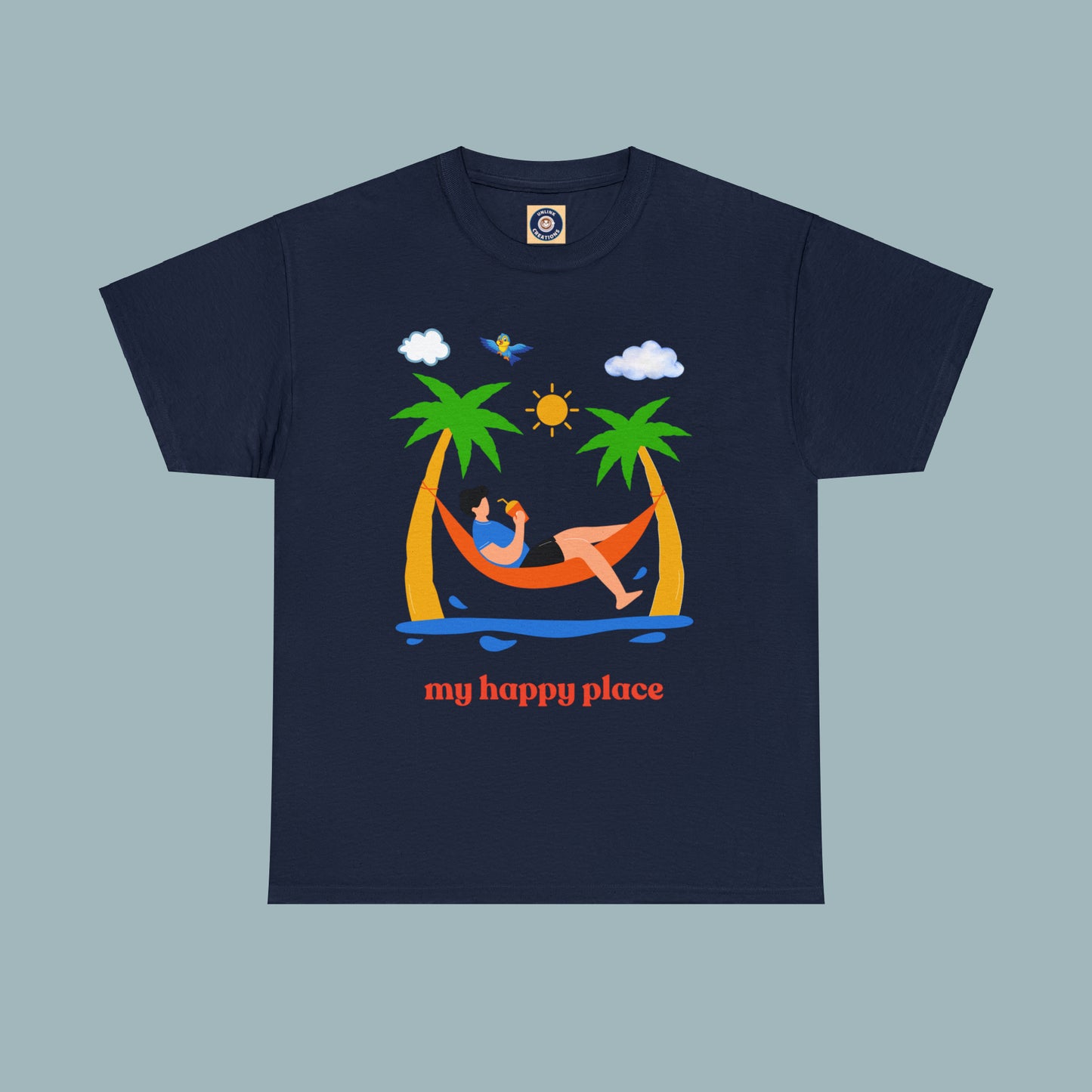 Is the beach your happy place? This is the shirt for you if it is. This Unisex Heavy Cotton Tee makes for a great gift or get one to enjoy yourself.