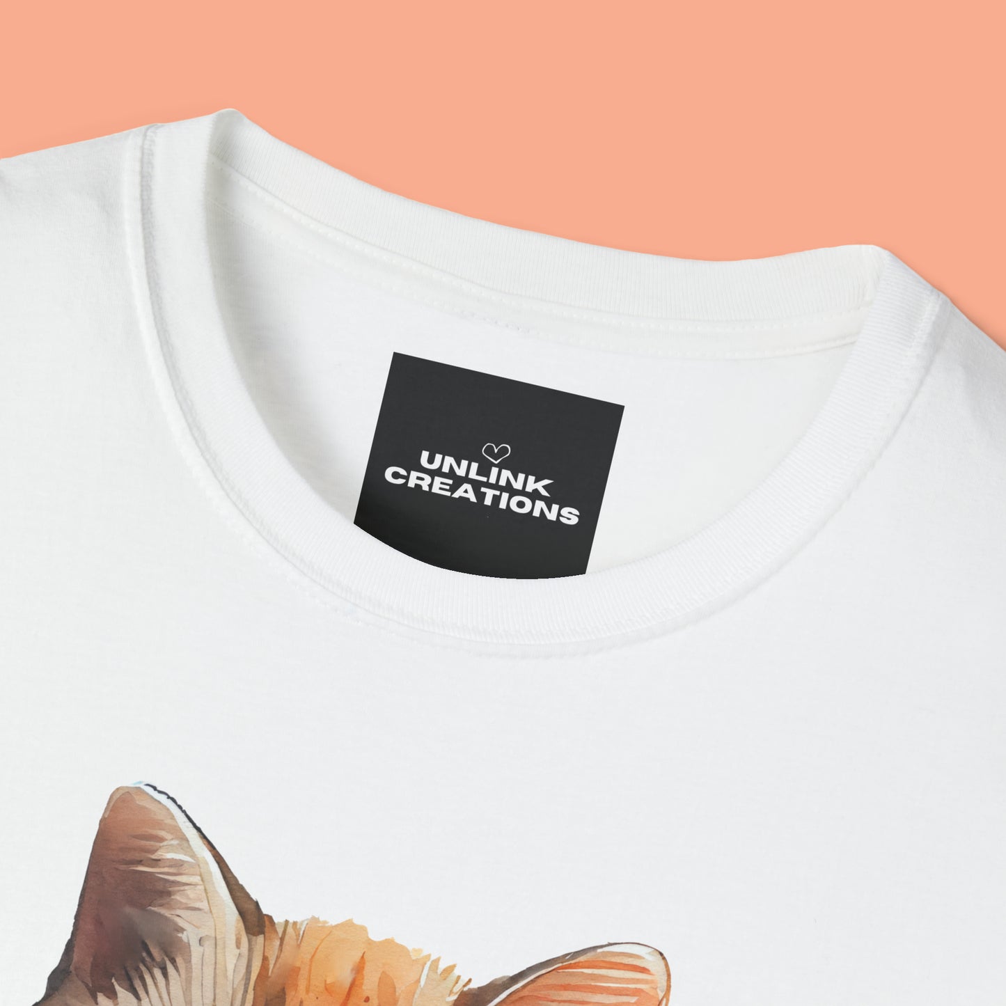 A cute cat with “Whiskers over everything” below it on this Unisex Softstyle T-Shirt. Cat lovers get this.
