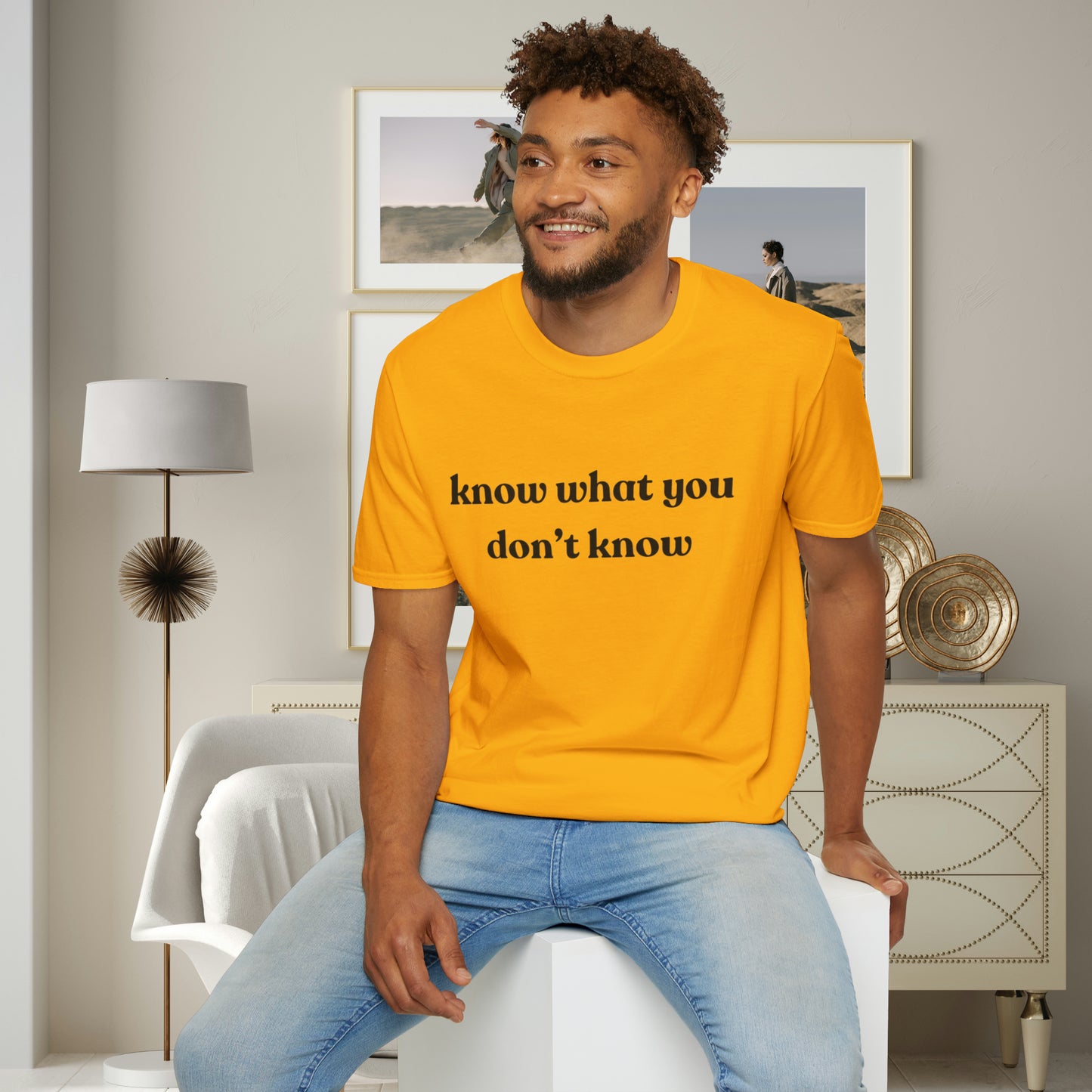 Simple “know what you don’t know” message on this Unisex Softstyle T-Shirt. Be curious and learn!