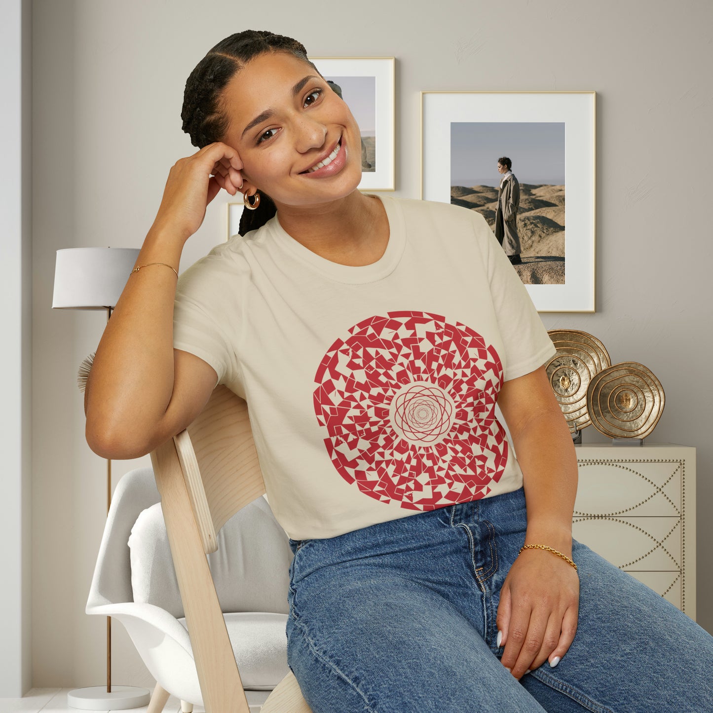 Abstract and beautiful design on this shirt for you. This is a Unisex Softstyle T-Shirt.