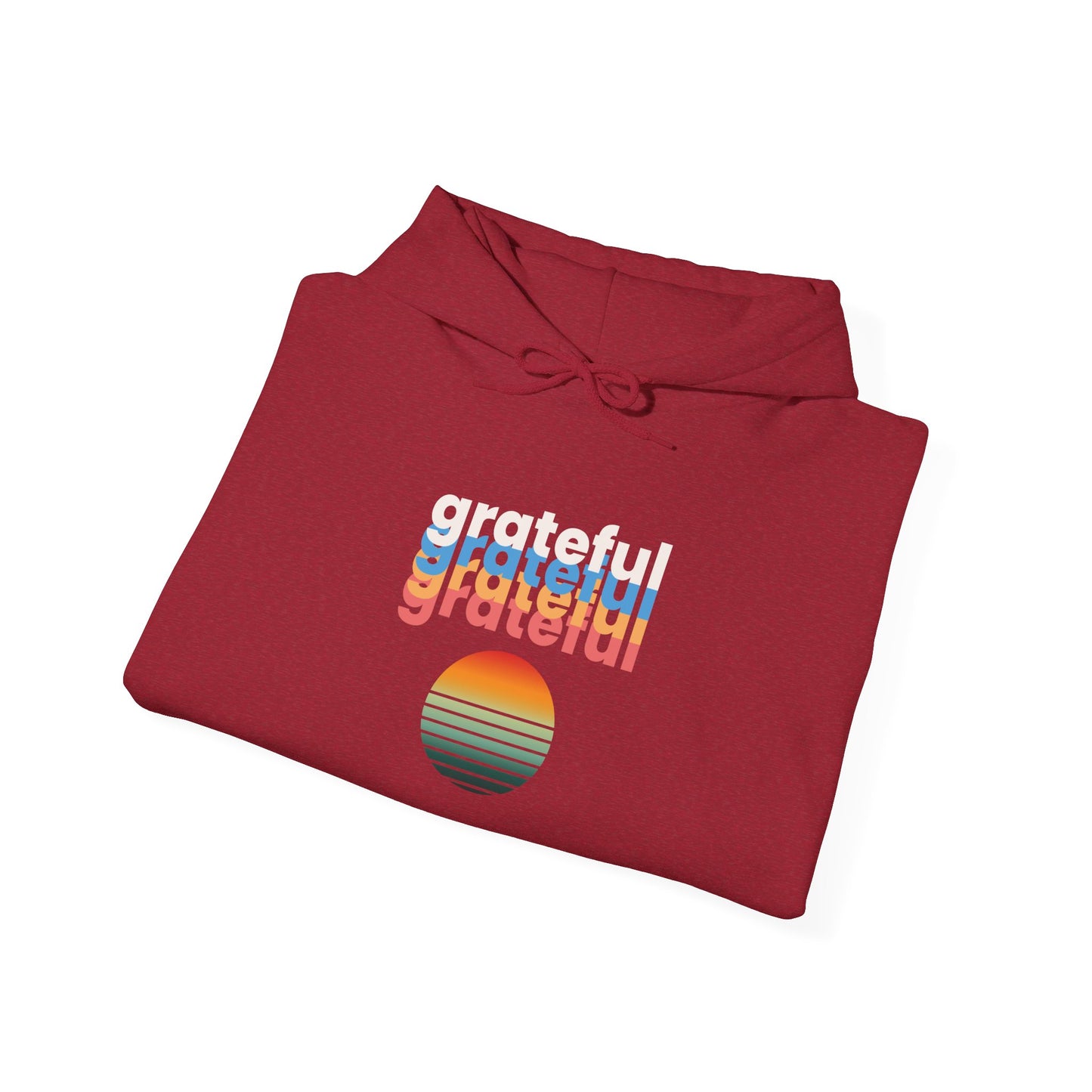 Hooded Sweatshirt - Colorful Retro Grateful Design