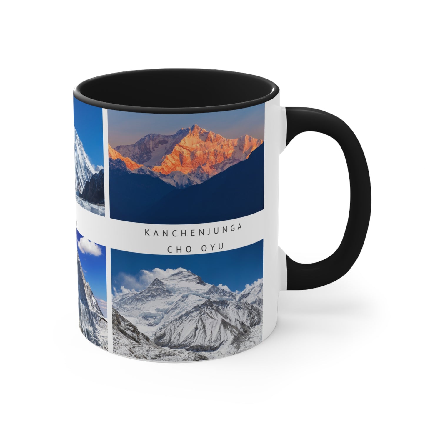 Top 6 tallest peaks in the world for the true Alpinists! This Travel Accent Coffee Mug is a part of a Travel Series for you to choose from. 11oz. Great as a gift or get one to enjoy yourself.