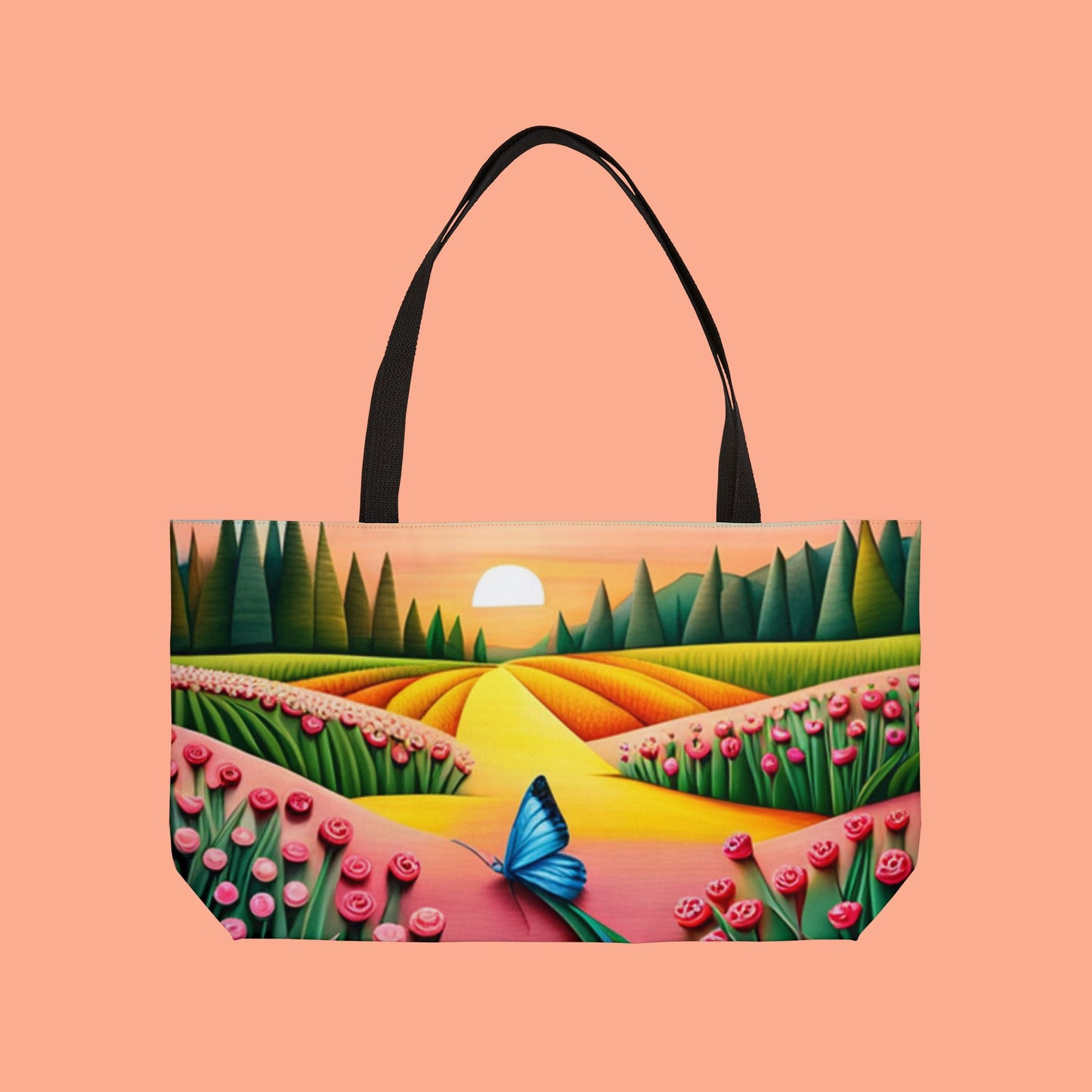 Origami Blue Butterfly Weekender Tote Bag