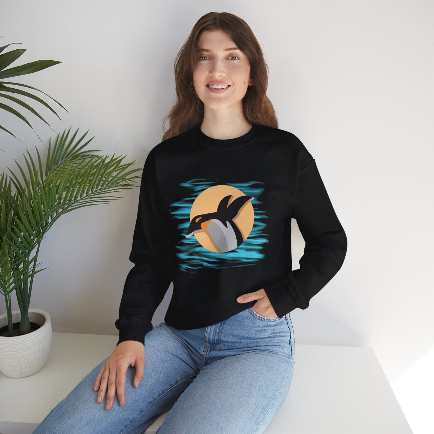 Colorful Retro Penguin Sweatshirt