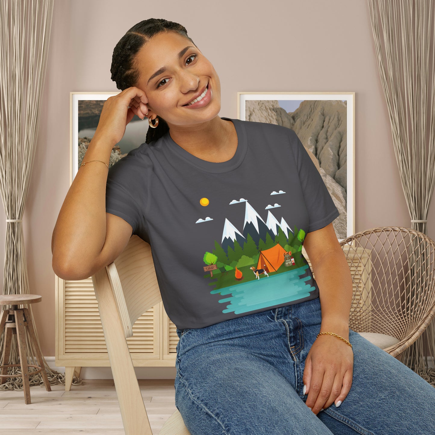 Love camping in the great outdoors? This is a shirt just for you! This is a Unisex Softstyle T-Shirt.