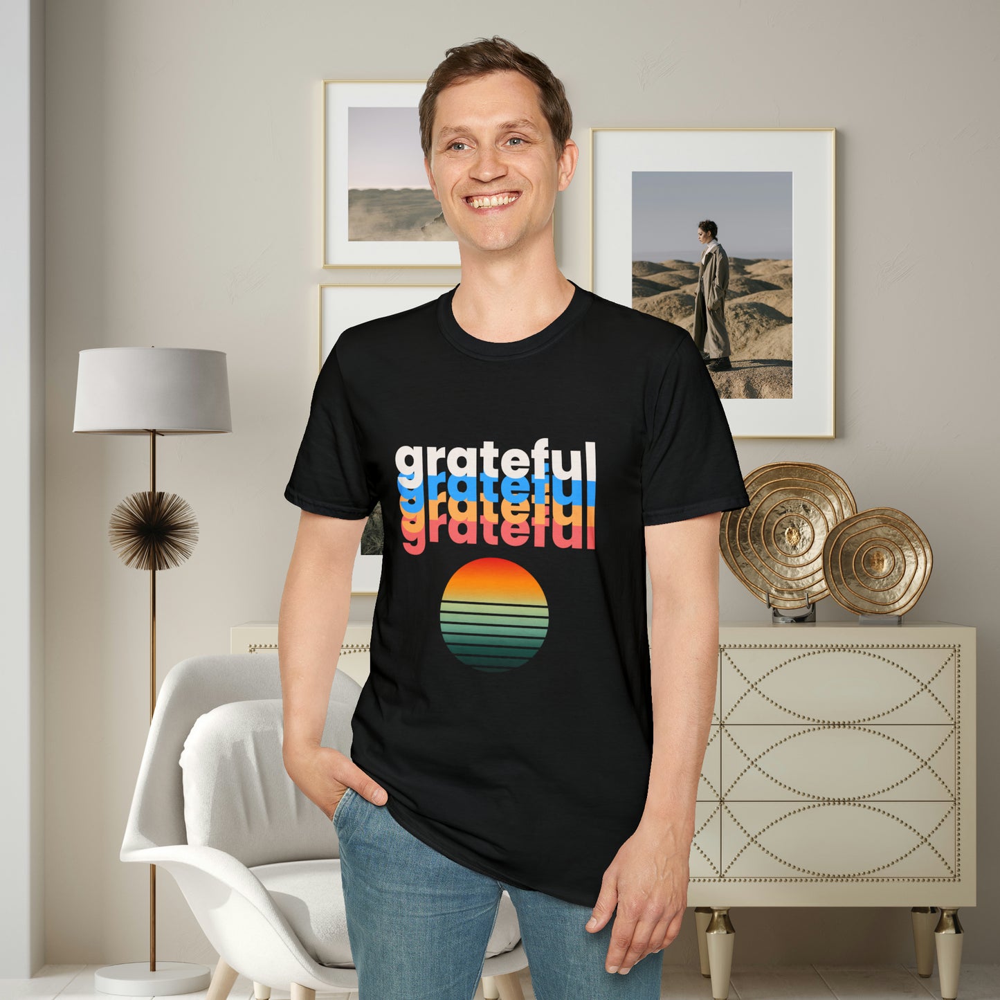 A grateful and sunny disposition Unisex Softstyle T-Shirt to brighten up your day!