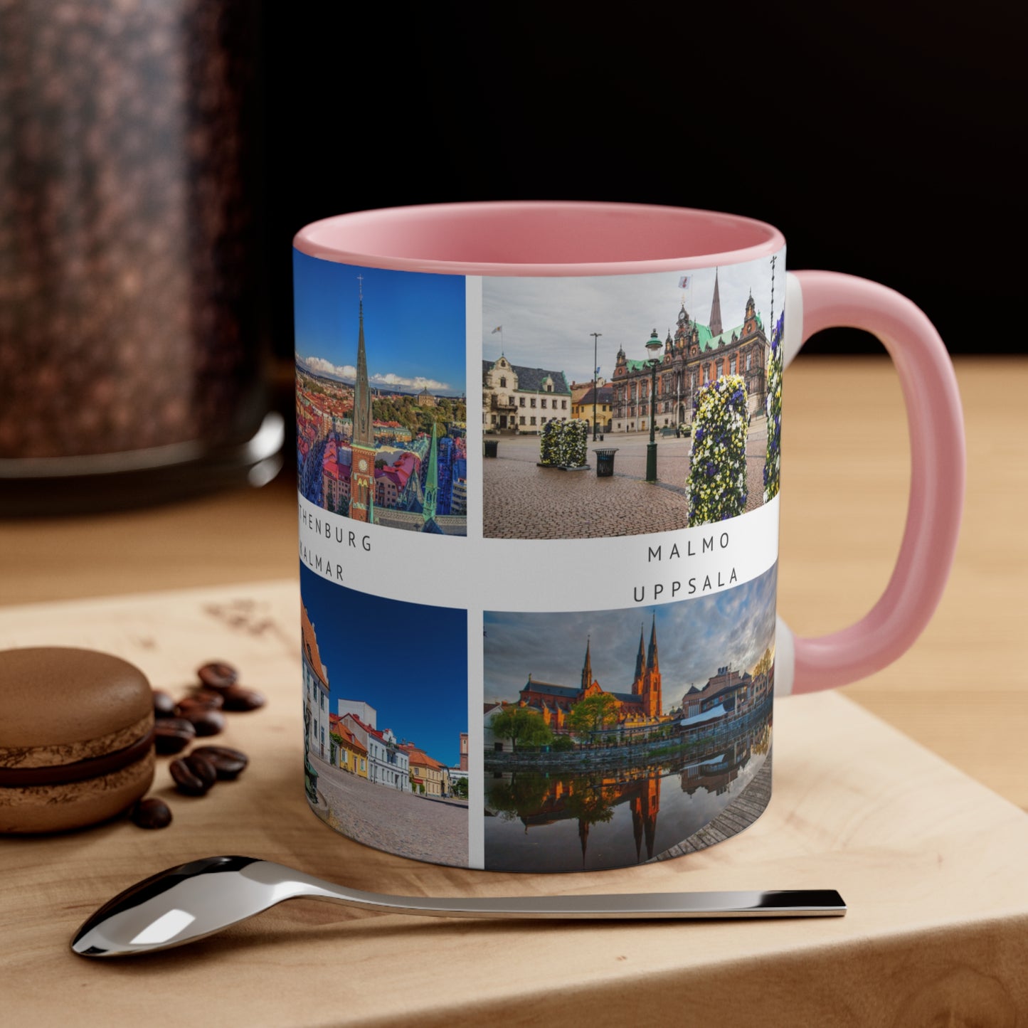 Sweden! This Travel Accent Coffee Mug is a part of a Travel Series for you to choose from. 11oz. Great as a gift or get one to enjoy yourself.