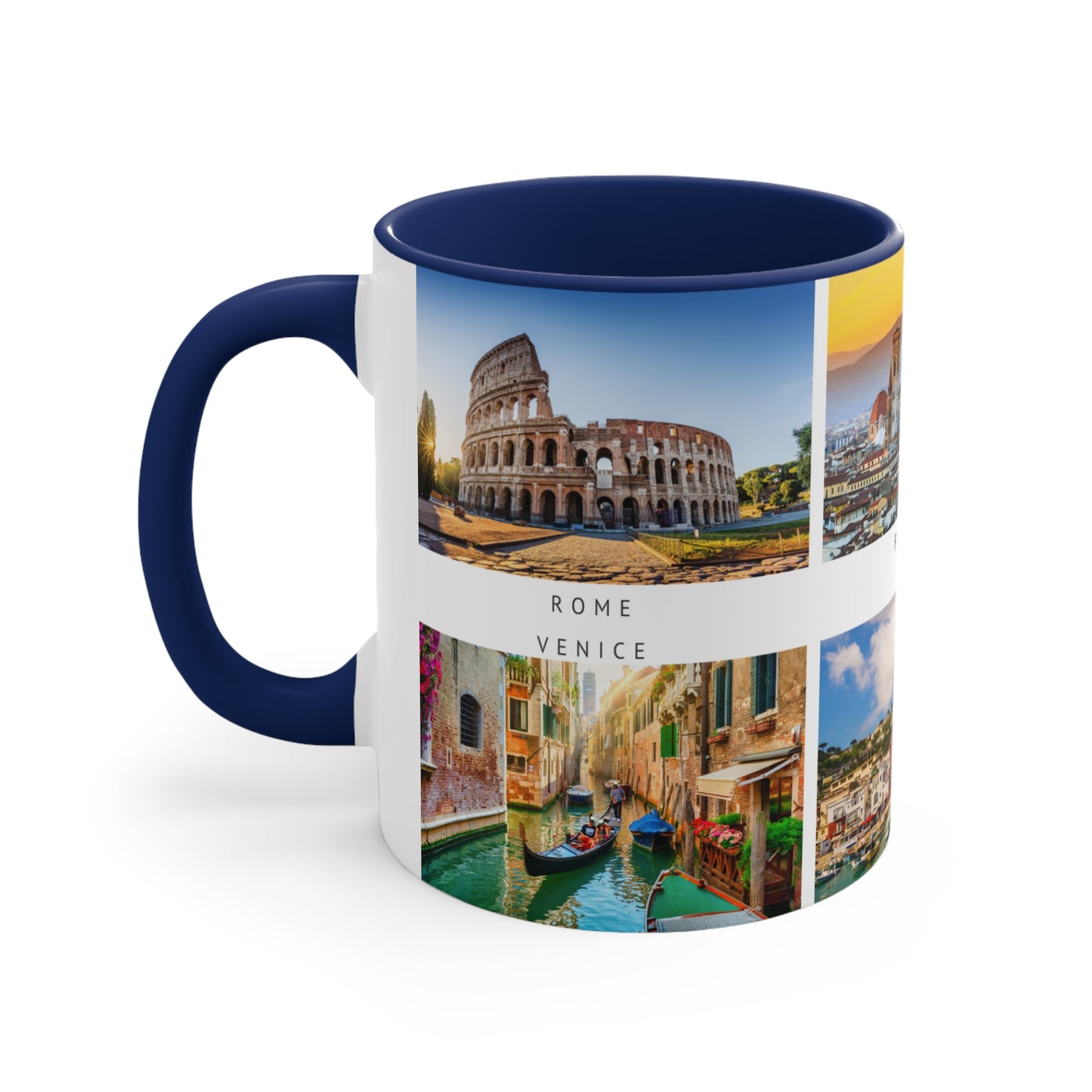 Italy! This Travel Accent Coffee Mug is a part of a Travel Series for you to choose from. 11oz. Great as a gift or get one to enjoy yourself.
