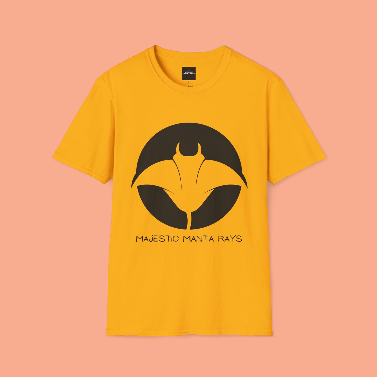 Black and white Majestic Manta Rays Design on this Unisex Softstyle T-Shirt. These giants seemingly fly through the water so gracefully, just watch and don’t touch.