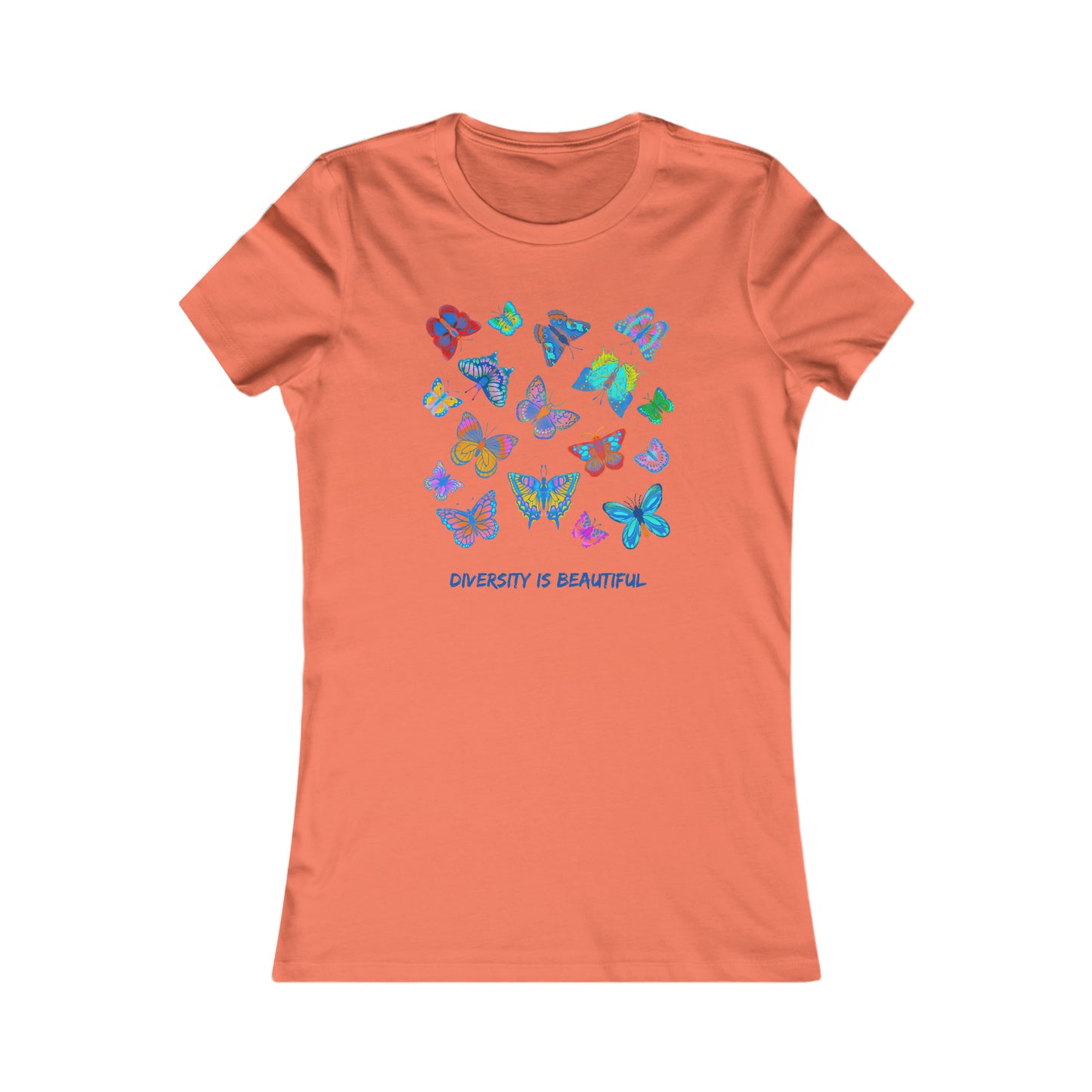 Beautiful butterflies with “DIVERSITY IS BEAUTIFUL” message on this Women's Favorite Tee. Slim fit so please check the size table.