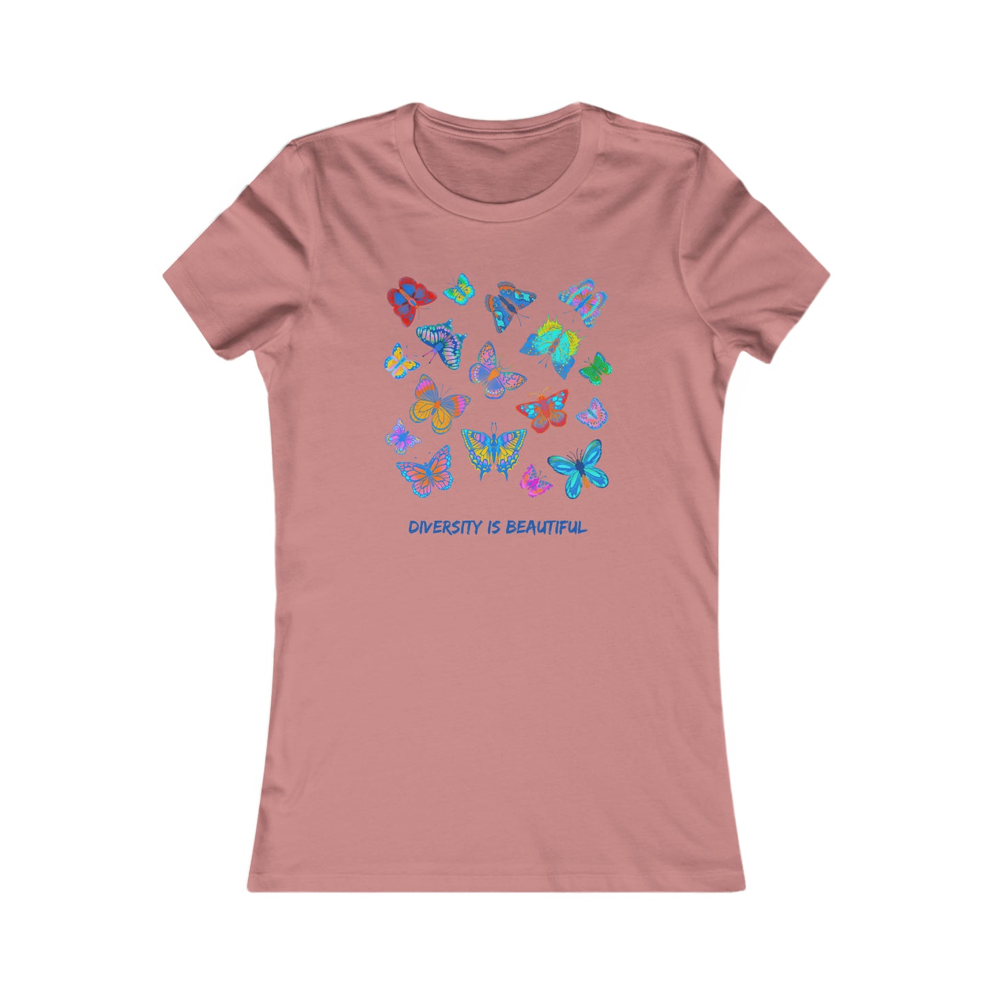 Beautiful butterflies with “DIVERSITY IS BEAUTIFUL” message on this Women's Favorite Tee. Slim fit so please check the size table.