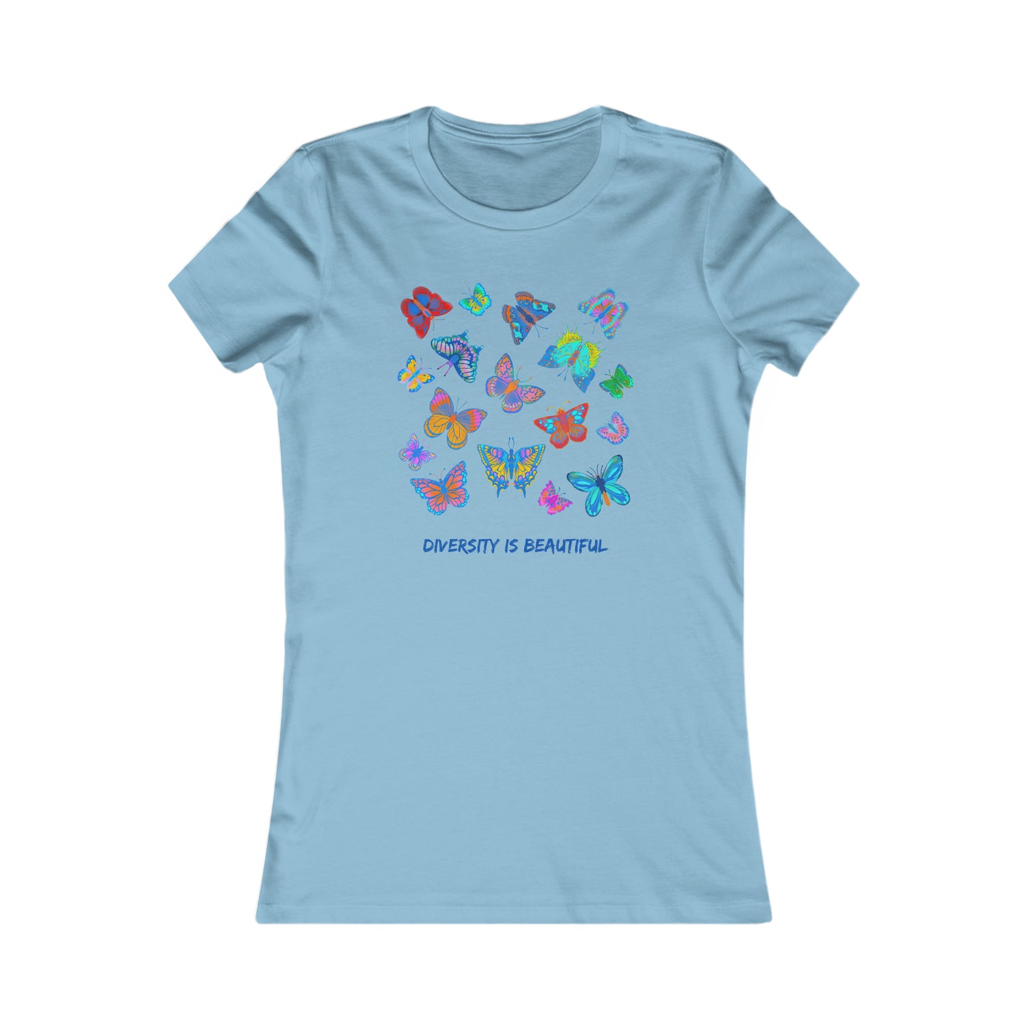 Beautiful butterflies with “DIVERSITY IS BEAUTIFUL” message on this Women's Favorite Tee. Slim fit so please check the size table.