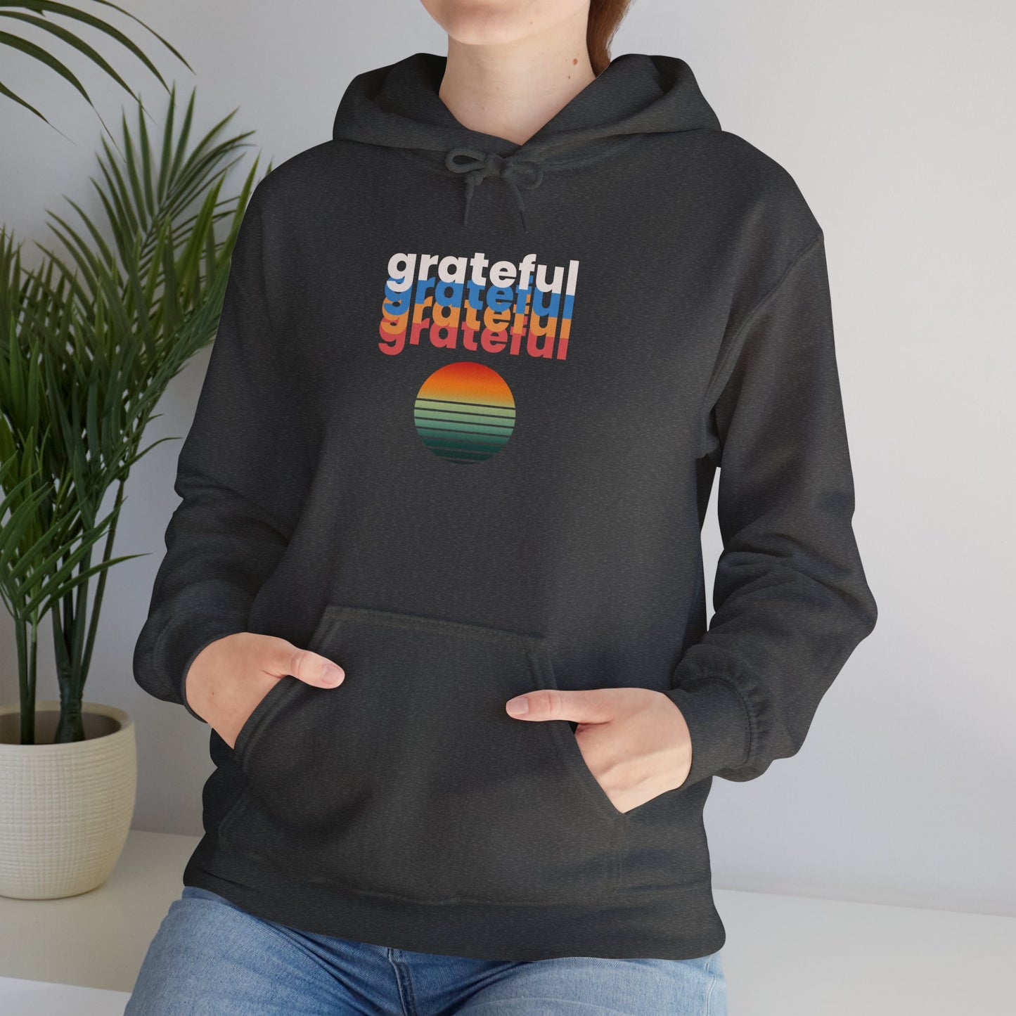 Hooded Sweatshirt - Colorful Retro Grateful Design